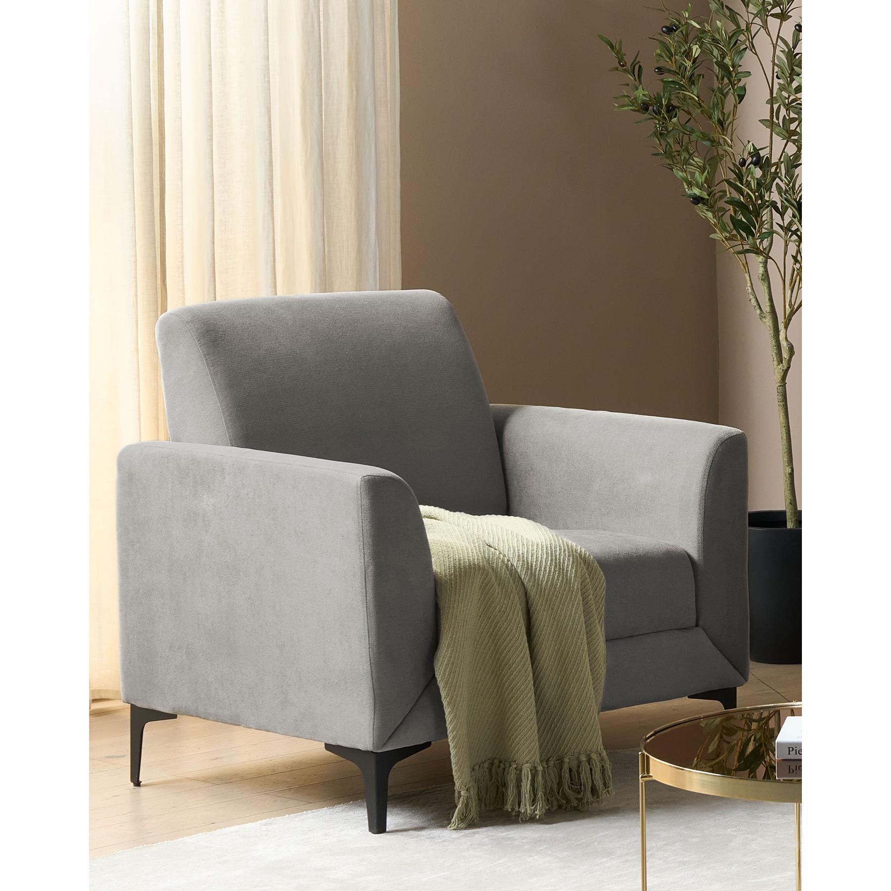 Beliani - FENES - Fauteuil - Grijs - Stof