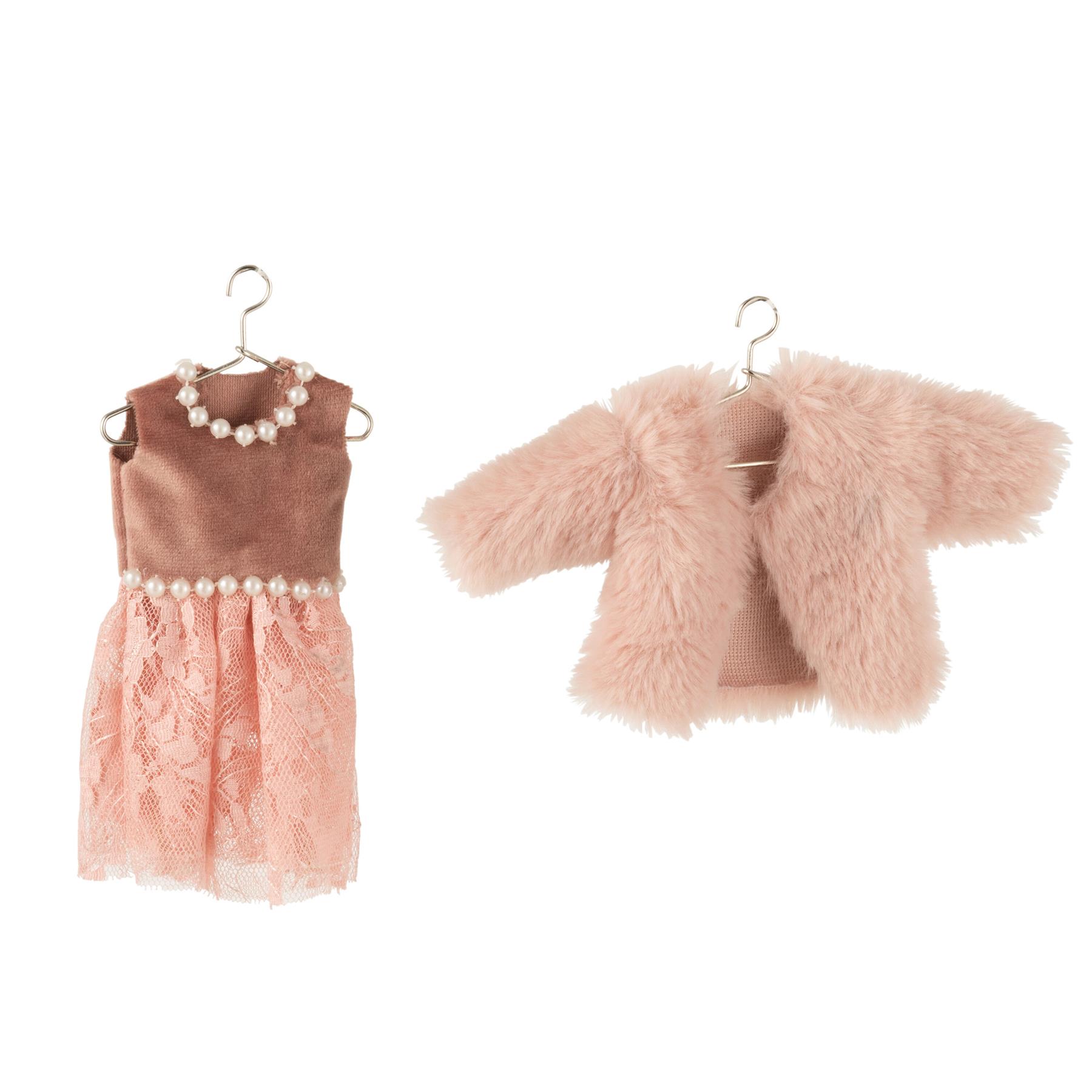 J-Line hanger Mini Vest|Kleedjes - textiel - oud|licht roze - 2 stuks