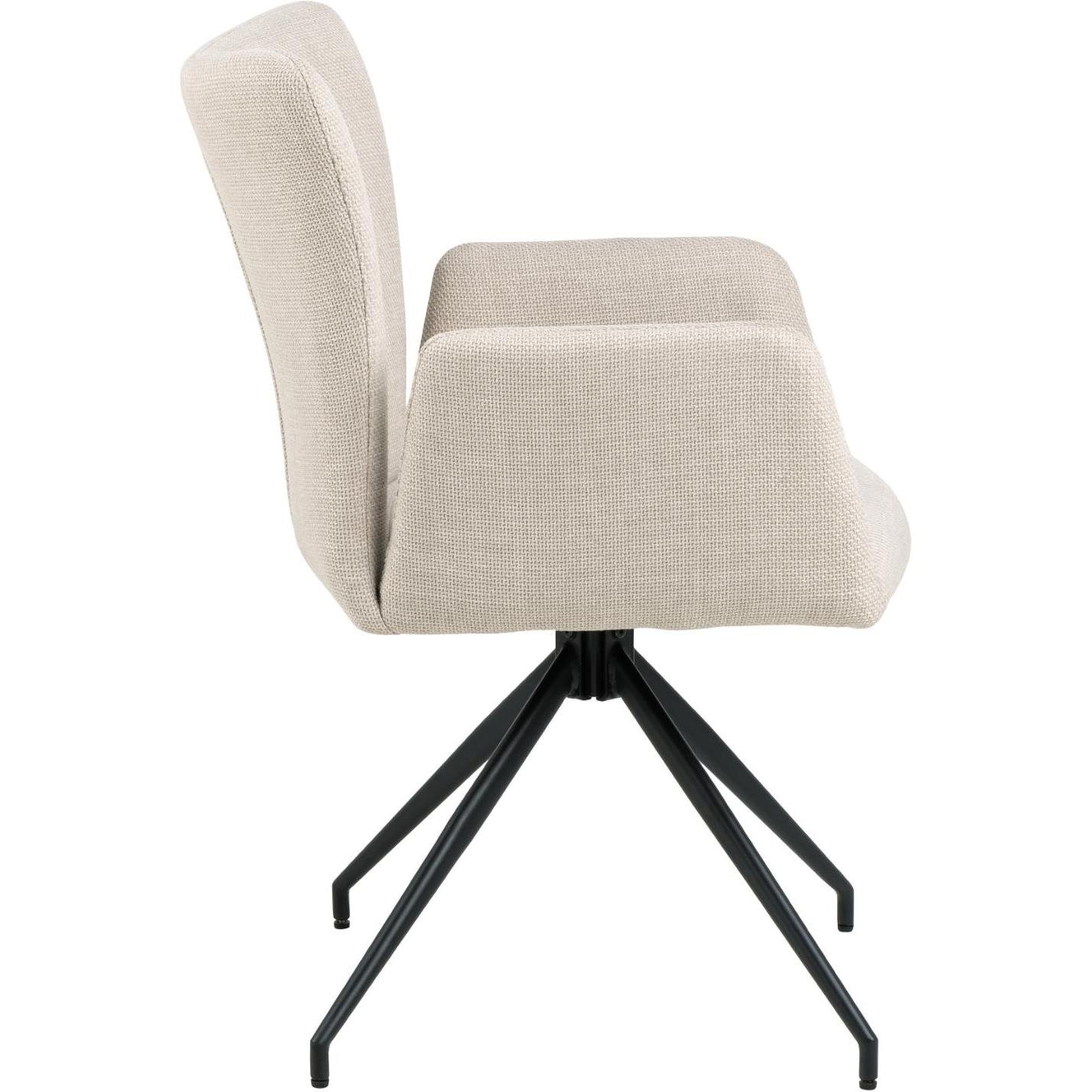 Giga Living - Eetkamerstoel met Armleuning Beige - Erwin - Set van 2