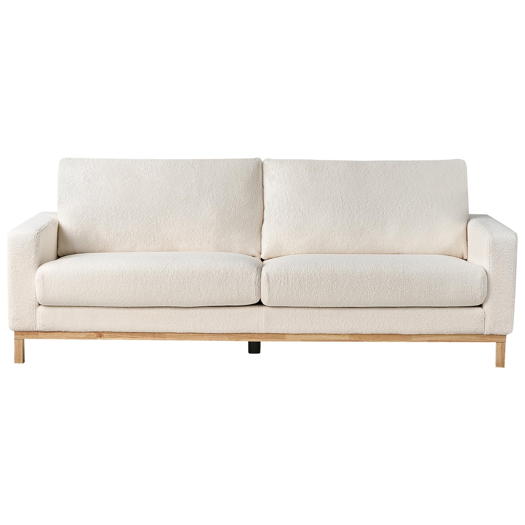 Beliani - SIGGARD - Driezitsbank - Wit - Bouclé