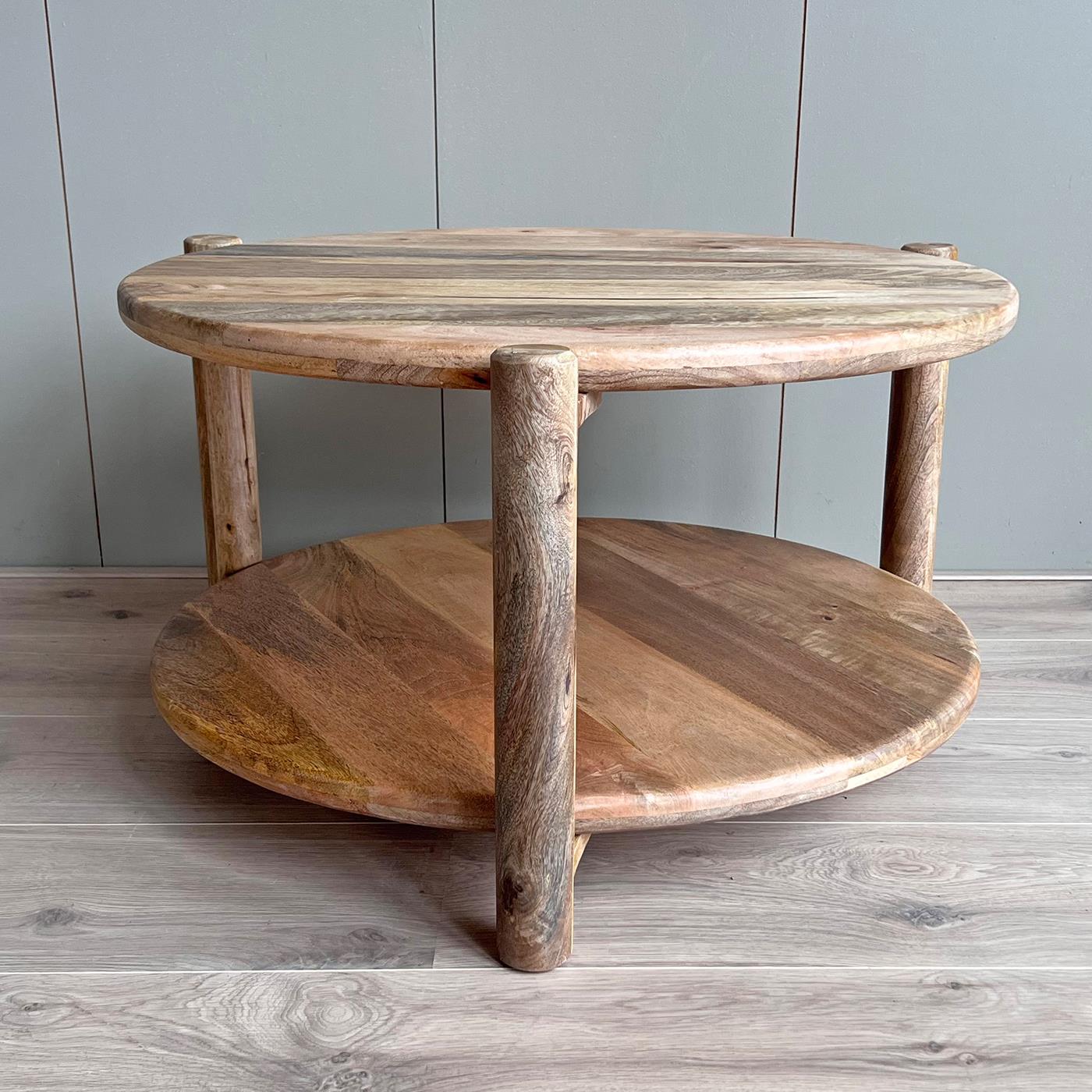 Old Inn - Mango salontafel naturel rond 65 cm