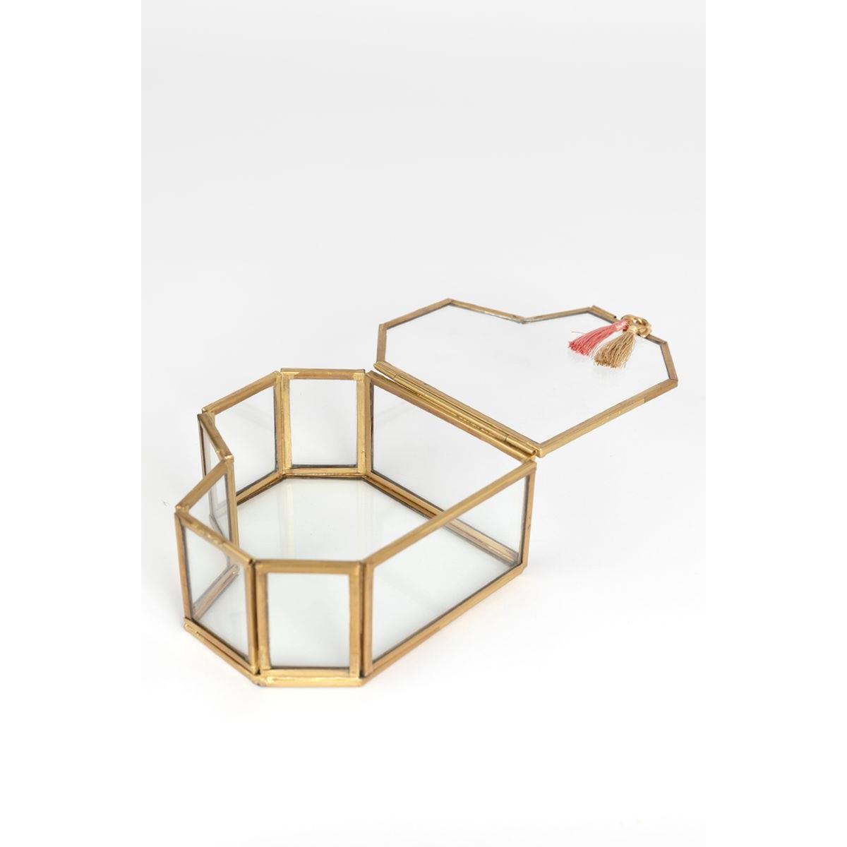 Sissy-Boy Gouden glazen box hart groot