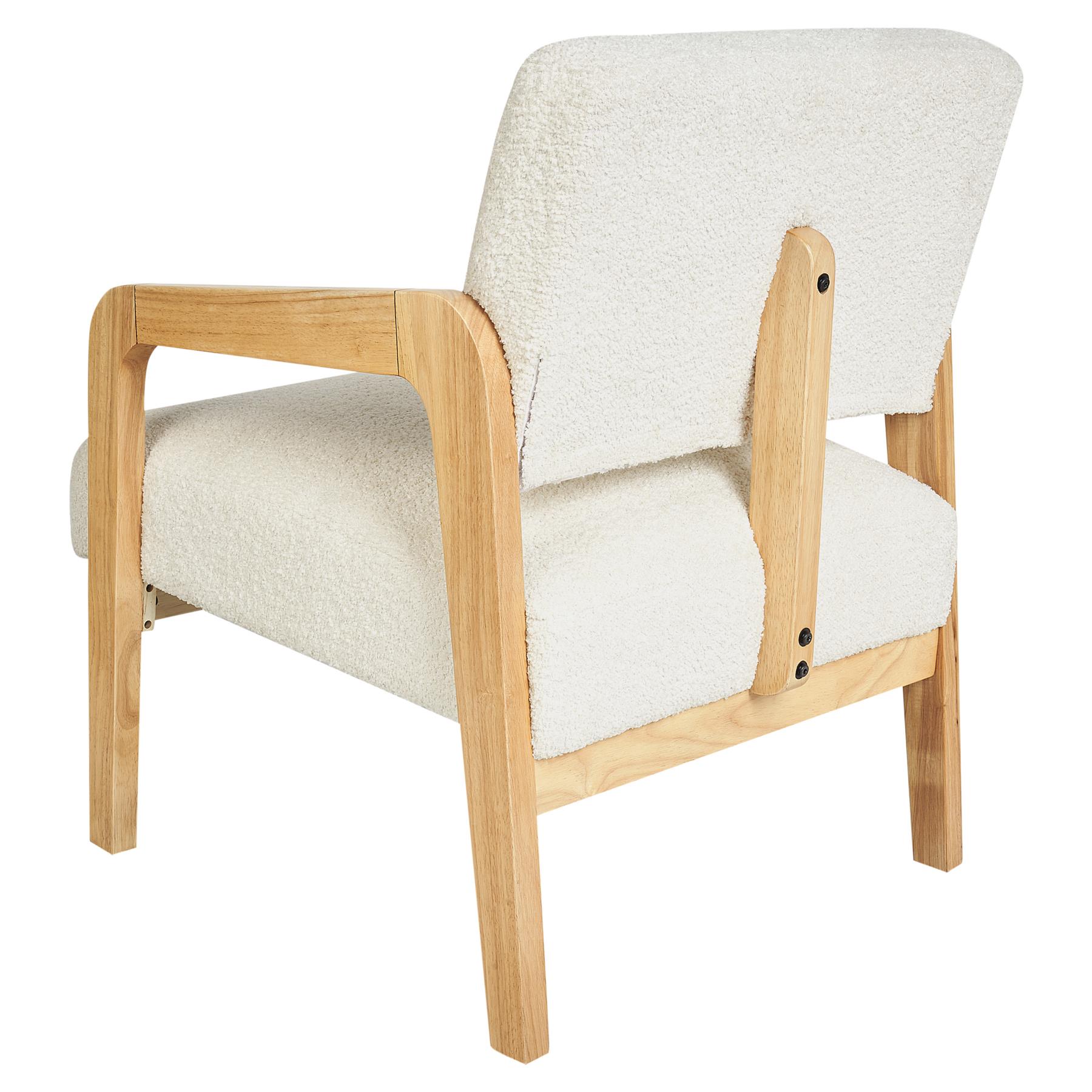 Beliani - HJO - Fauteuil - Wit - Bouclé