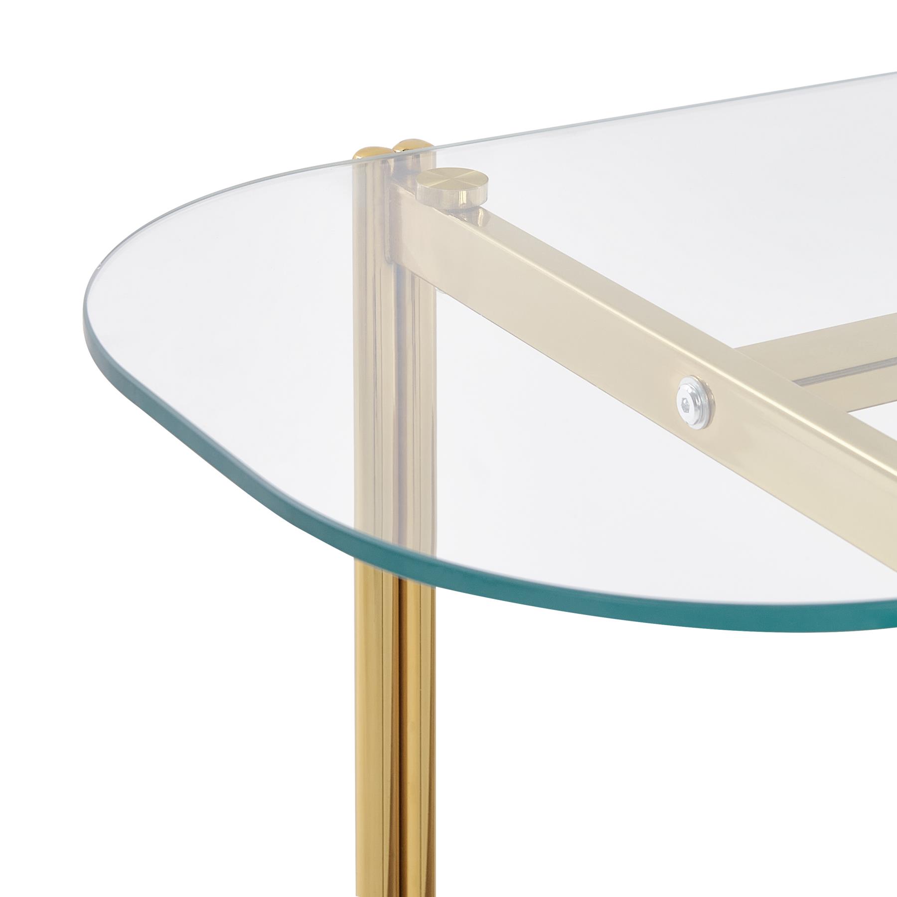 Beliani - LOVELL - Sidetable - Lichtbruin|Goud - Hout