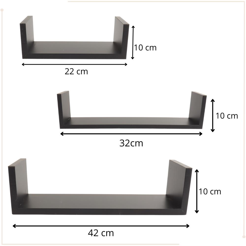 MISOU Zwarte Wandplanken Fotoplank Boekenplank Keuken Woonkamer Zwe...