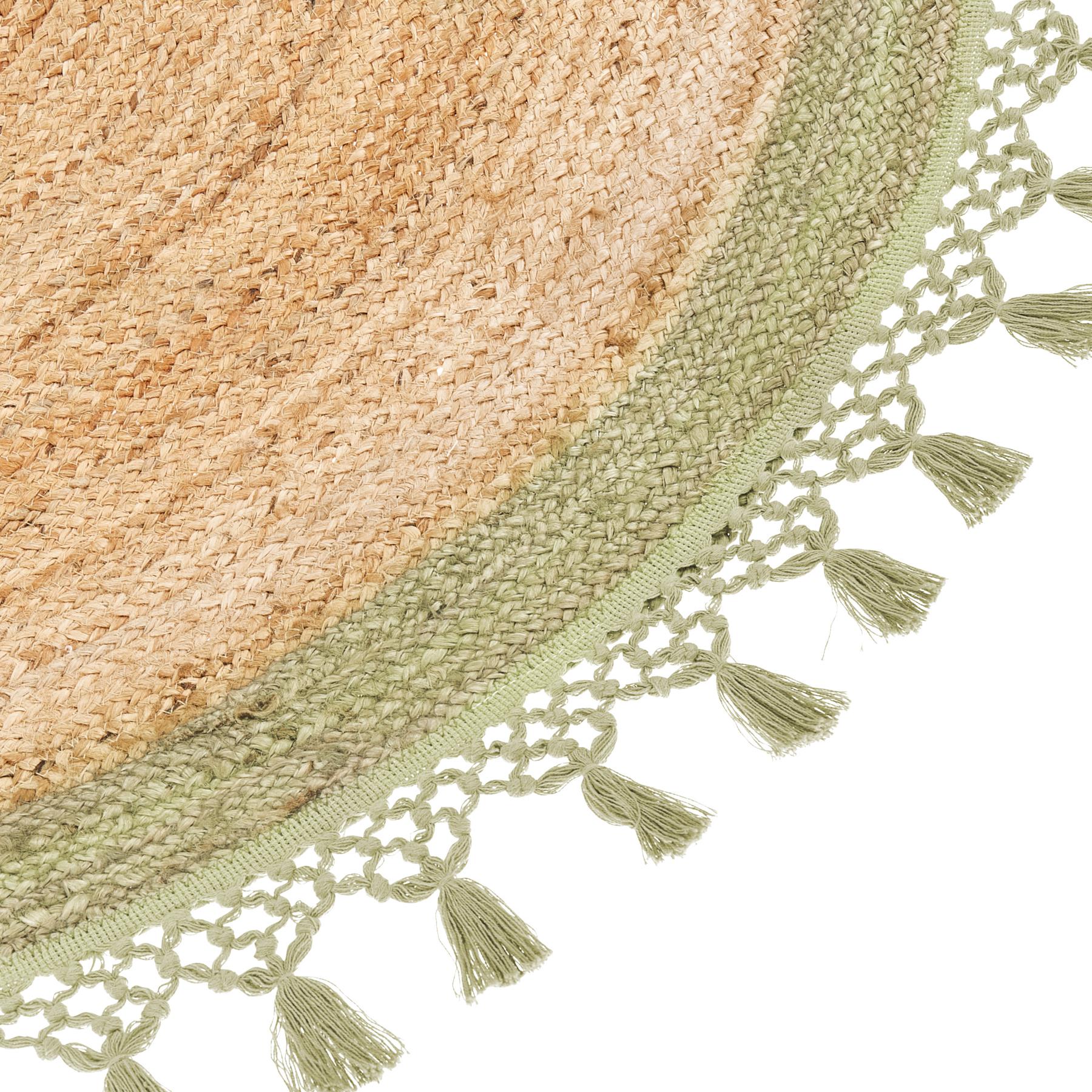 Beliani - MARTS - Vloerkleed - Beige|groen - 140 cm - Jute