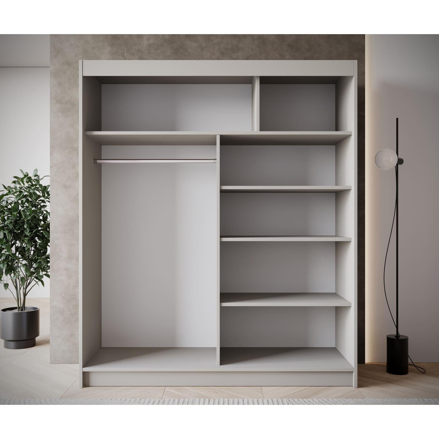 Meubella Kledingkast Eagle - Beige - 180 cm - Met spiegel