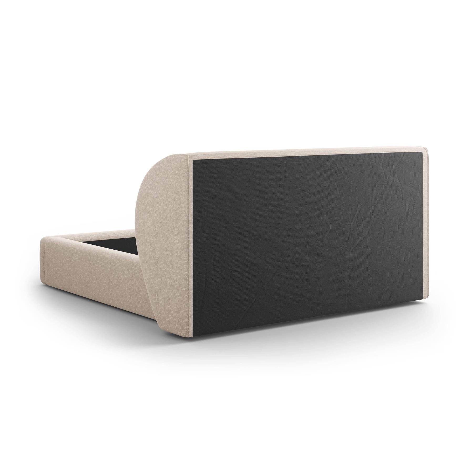 Micadoni Bedframe Miley met Opbergruimte - 200 x 200 cm - Chenille - Beige