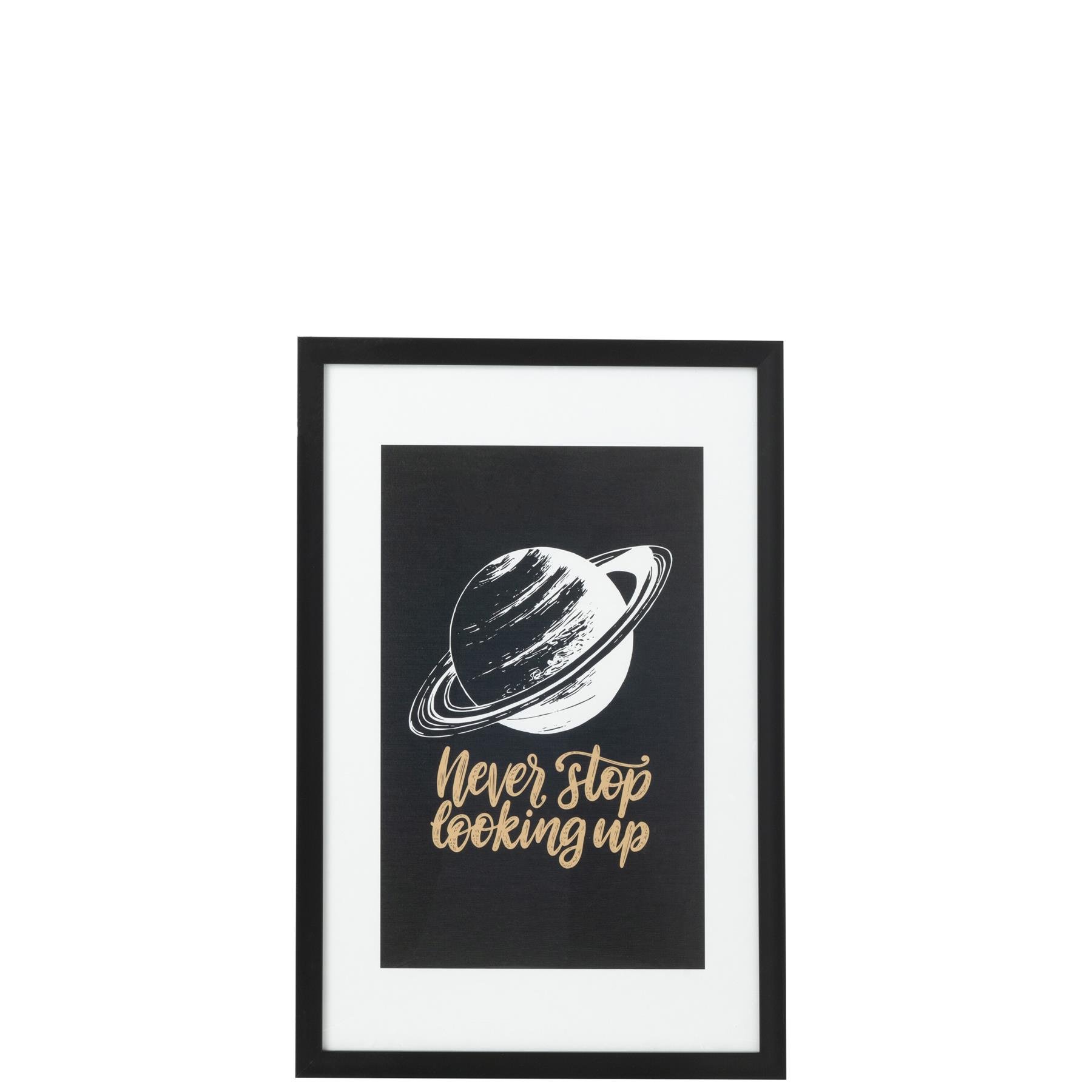 J-Line wanddecoratie Maan - papier|kunststof - zwart