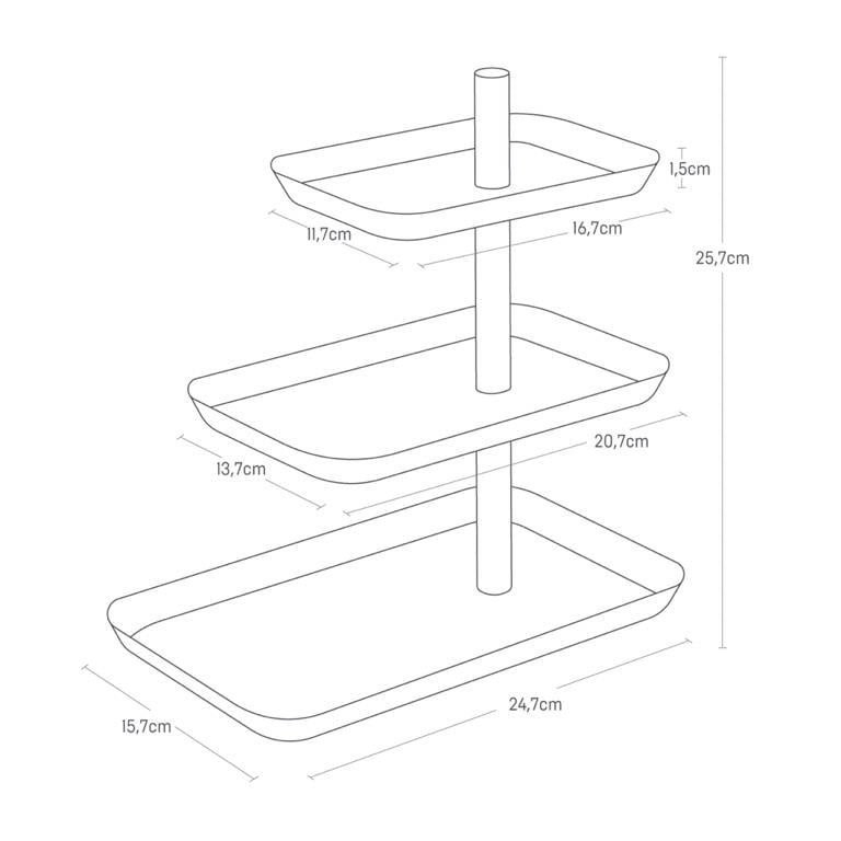 Yamazaki Accessoirestandaard met Draaibare Trays - Rin - Wit