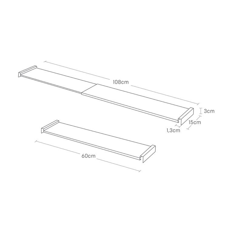 Yamazaki Uitschuifbare Lade Plank - Tower - Zwart
