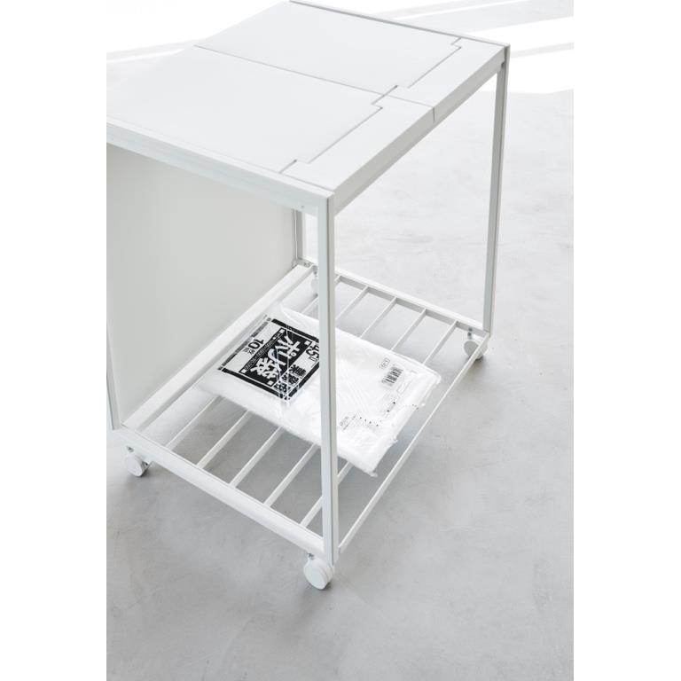 Yamazaki Afvalscheidingsprullenbak met wielen - 2 comp - Tower - Wit