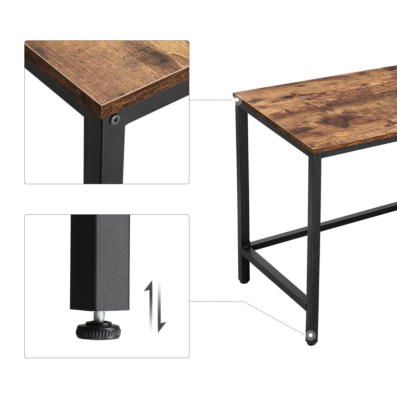 Hoekbureau - vintage - 2 legplanken - 138x75x138 cm - vintage bruin