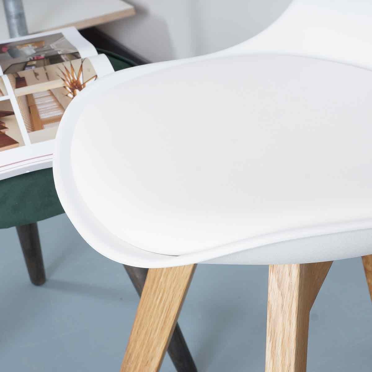 Essence Madera eetkamerstoel wit - houten onderstel