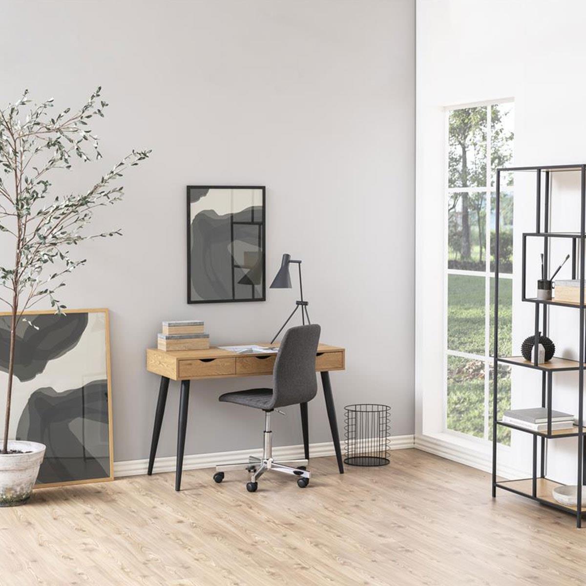 Lisomme Keet houten bureau naturel - met 3 lades - 110 x 50 cm