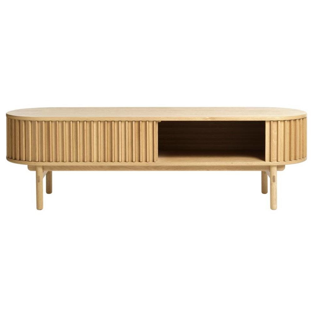 Olivine Kjeld Houten TV meubel met Schuifdeuren - B 160 cm - Naturel