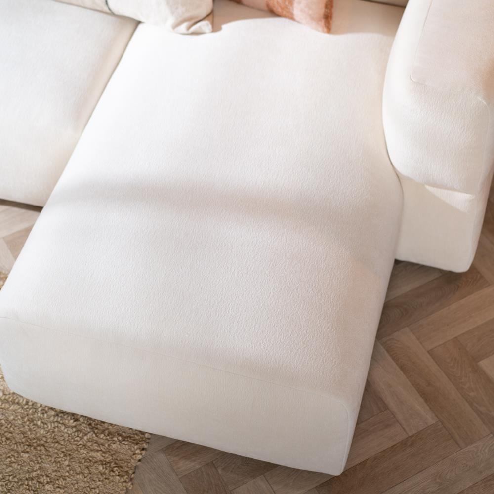Livin24 Scandinavische hoekbank Karla off white rechts 3-zits