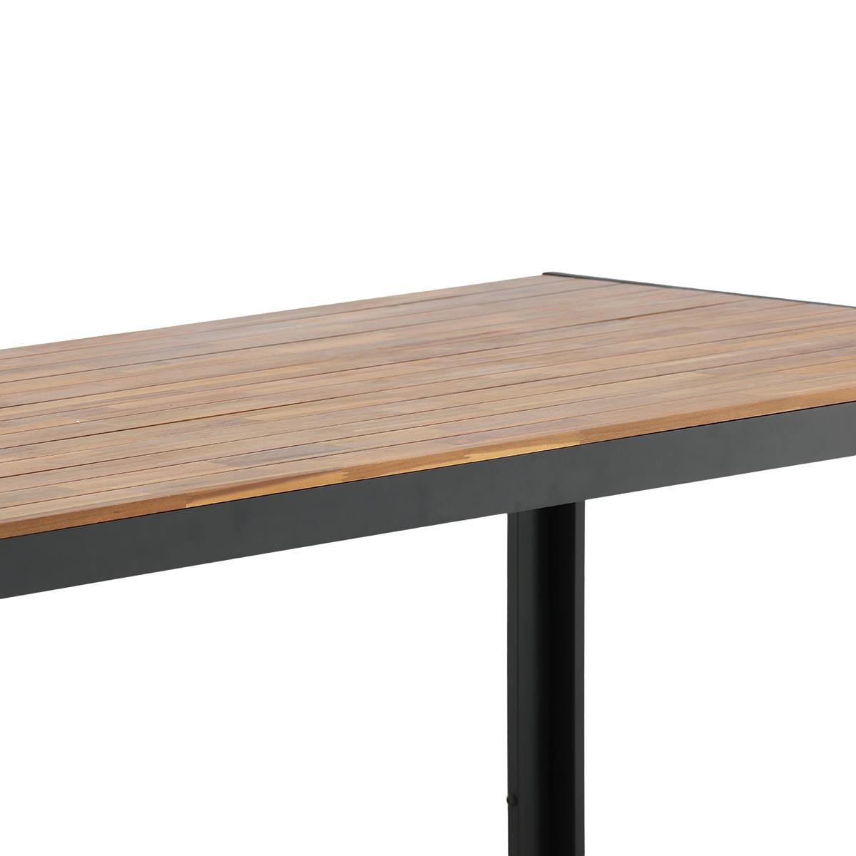 Nest outdoor Lasse Tuintafel Aluminium Zwart - met Houten Tafelblad