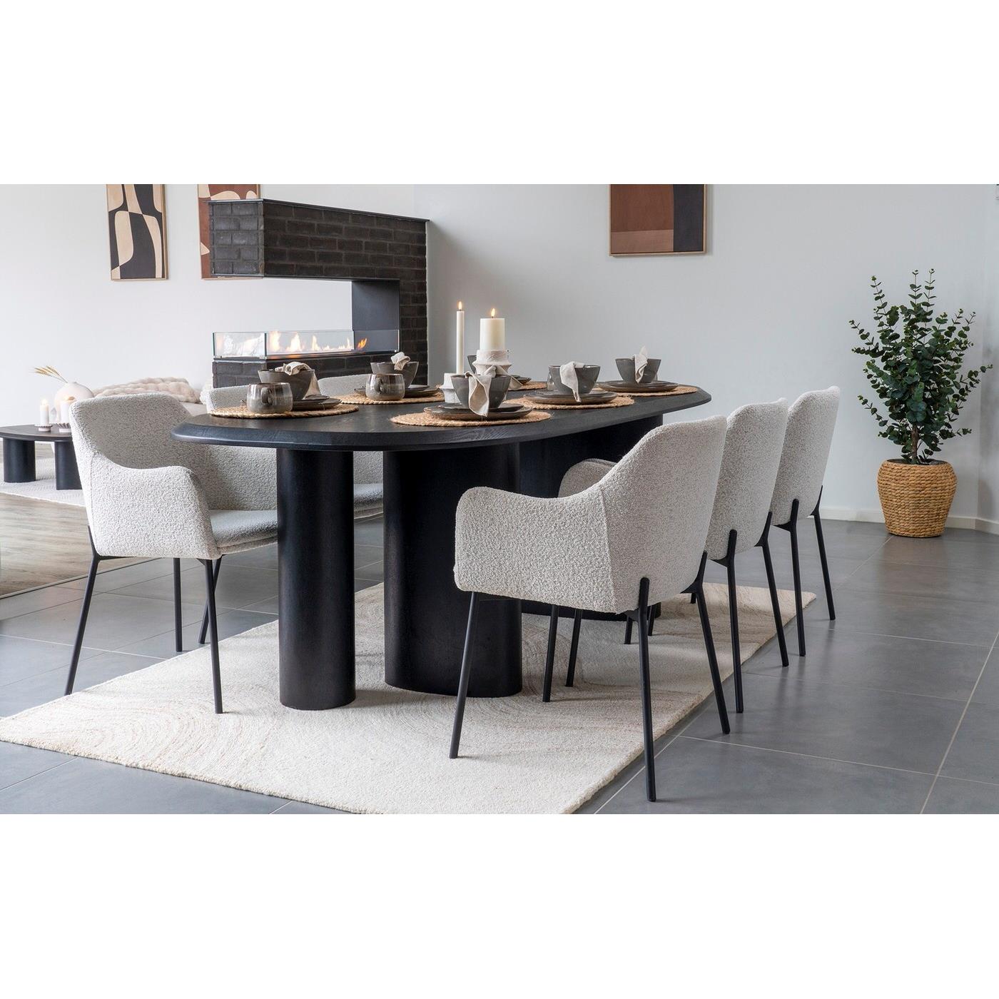 House Nordic - Eettafel Ovaal 220cm - Donkerbruin - 6-8 Personen