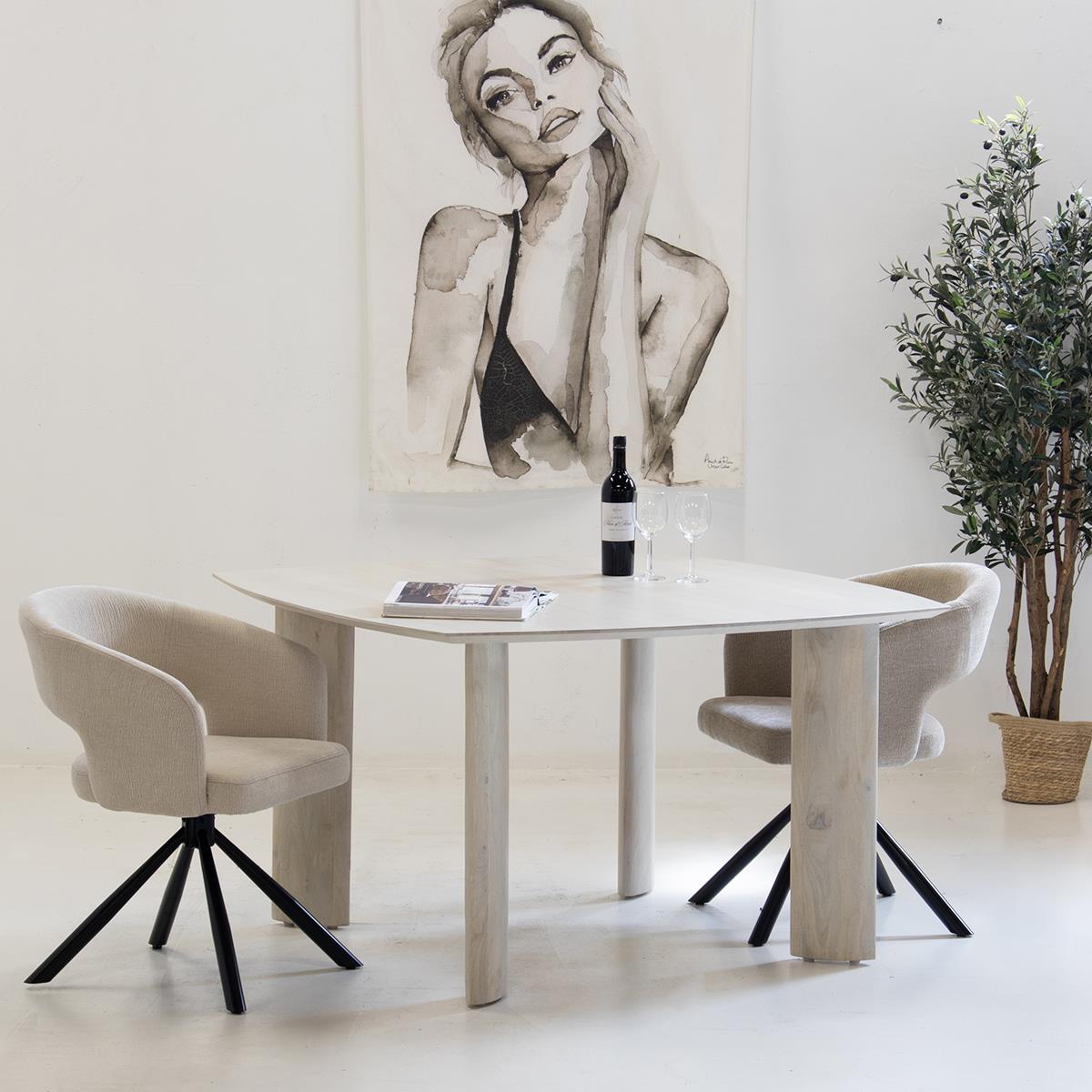 Giga Meubel - Eettafel Sieb Naturel Vierkant 130cm