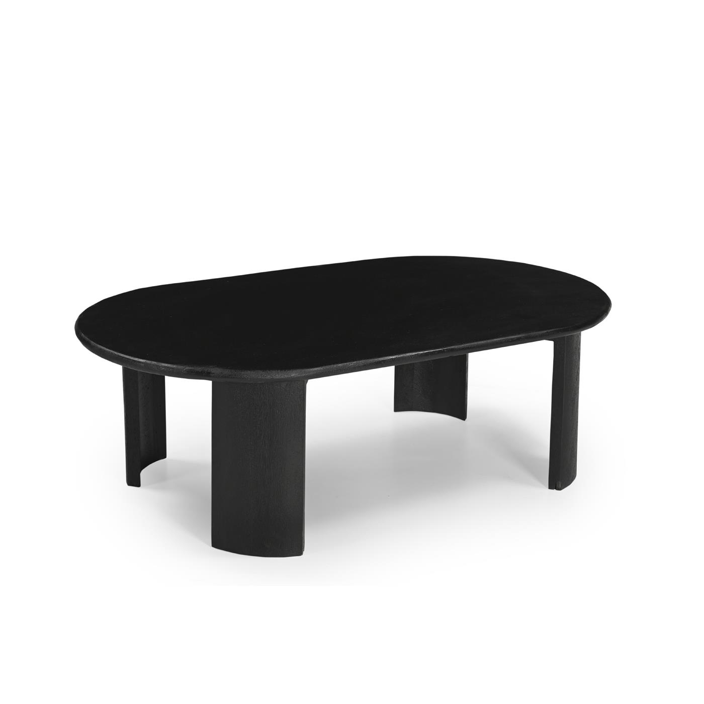 Giga Meubel - Salontafel Ovaal 120cm - Zwart Mangohout - Maikel