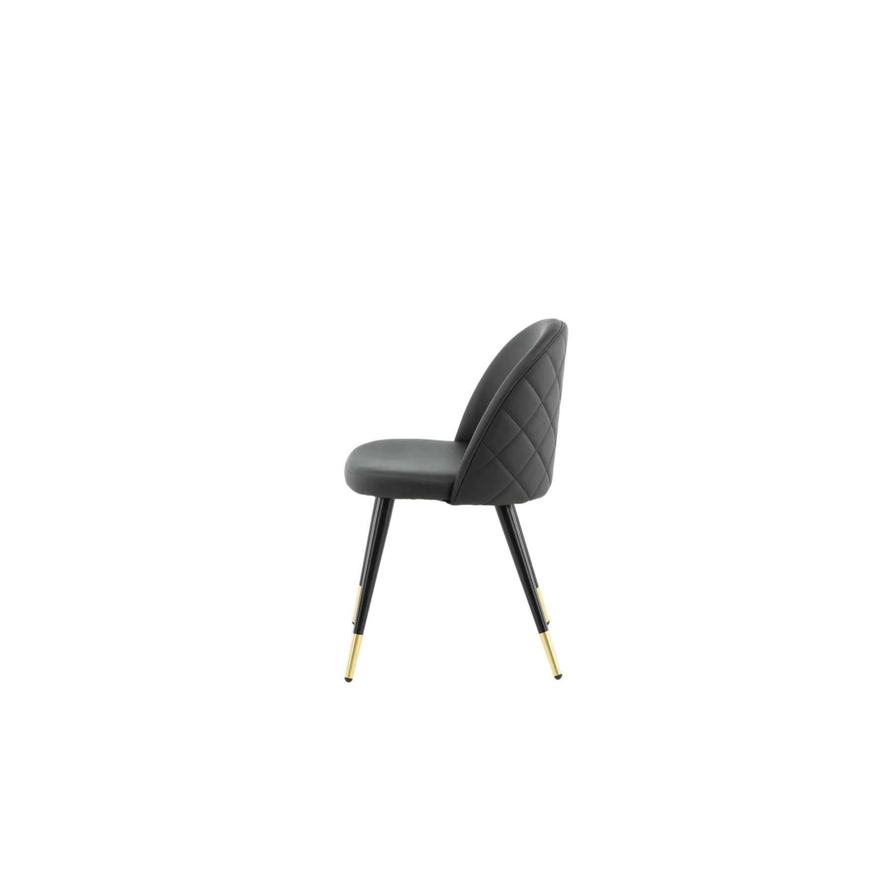 Hioshop Velvet eetkamerstoel PU kunstleer zwart.
