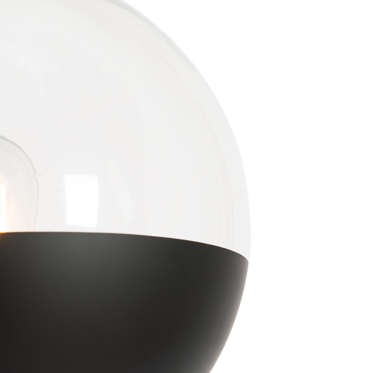 QAZQA Retro vloerlamp zwart met helder glas - Eclipse