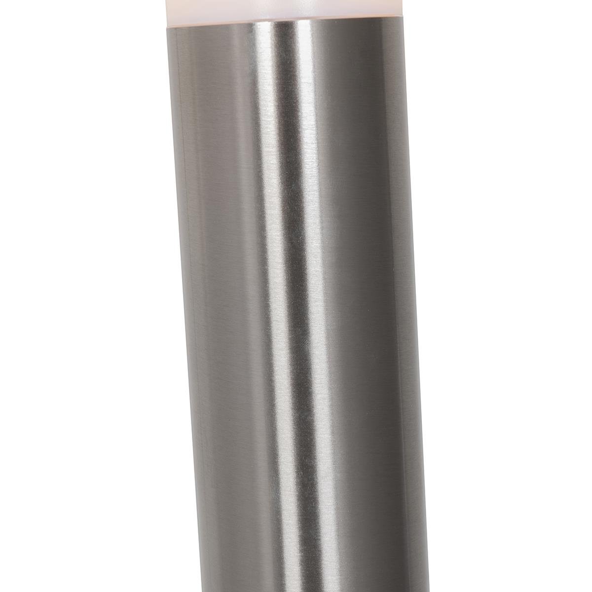 QAZQA Moderne buitenlamp paal staal met opaal 80 cm IP44 - Rox