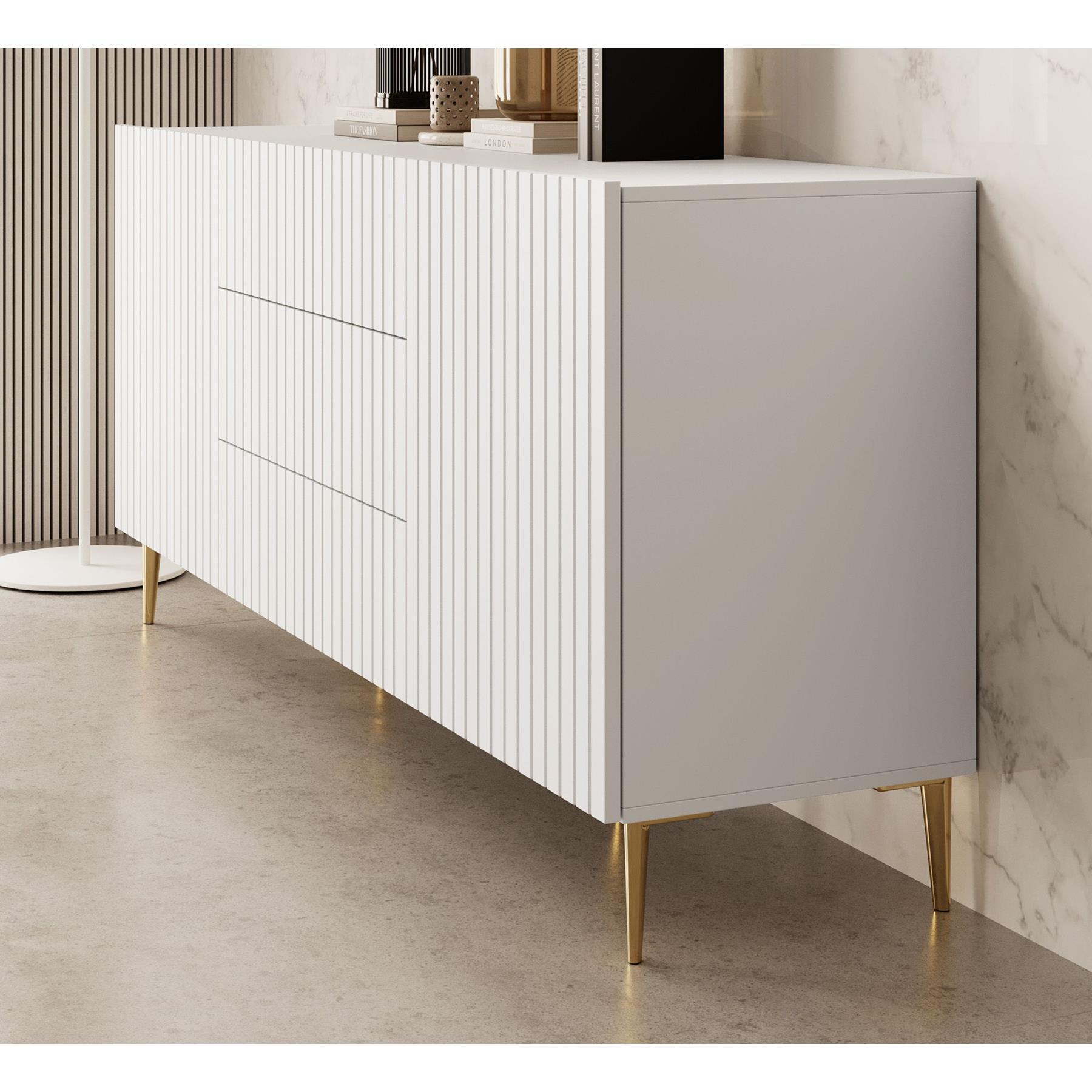 Meubella Dressoir King - Wit - 180 cm - Met lades