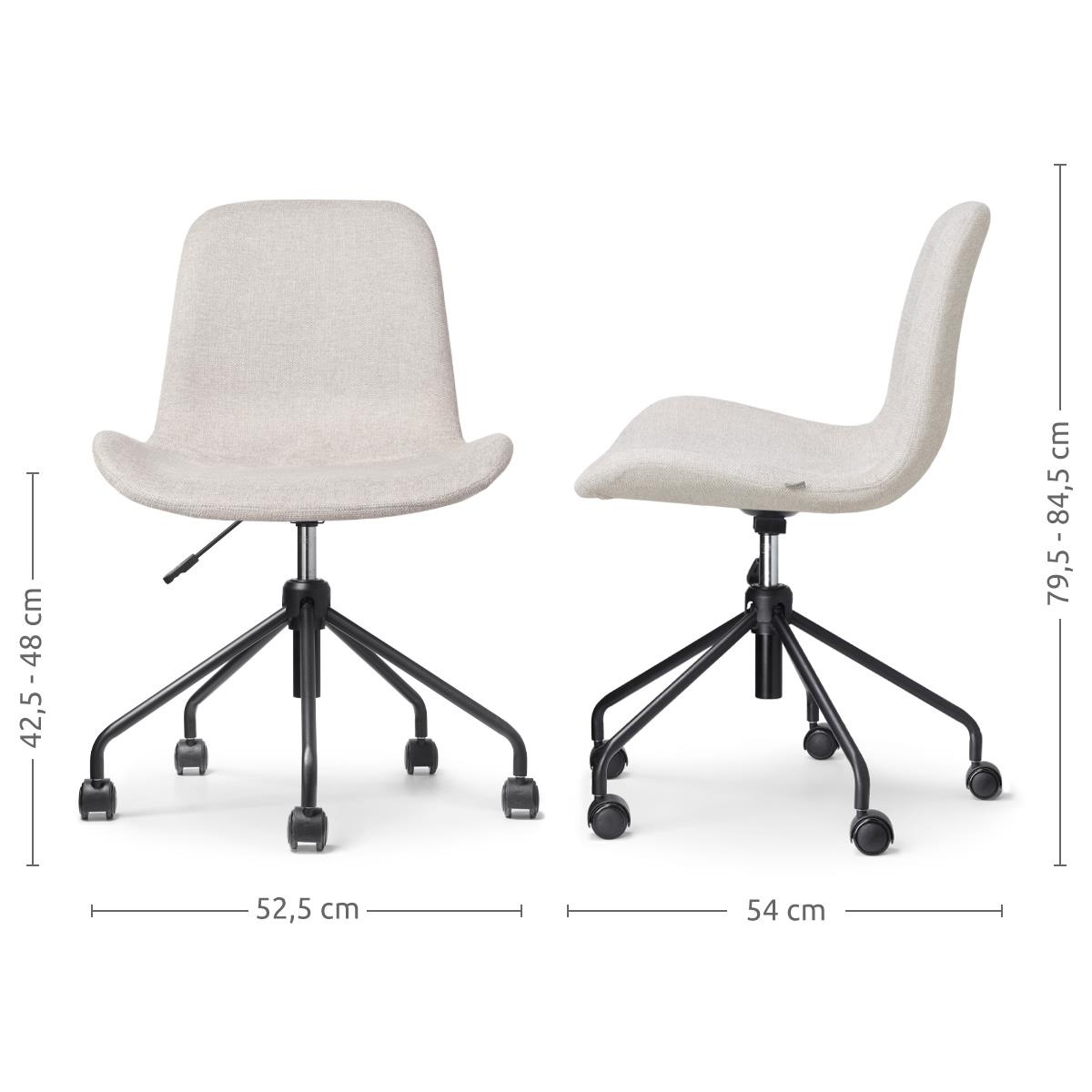 Nolon Nout-Fé Bureaustoel Beige - Stof - Zwart Onderstel