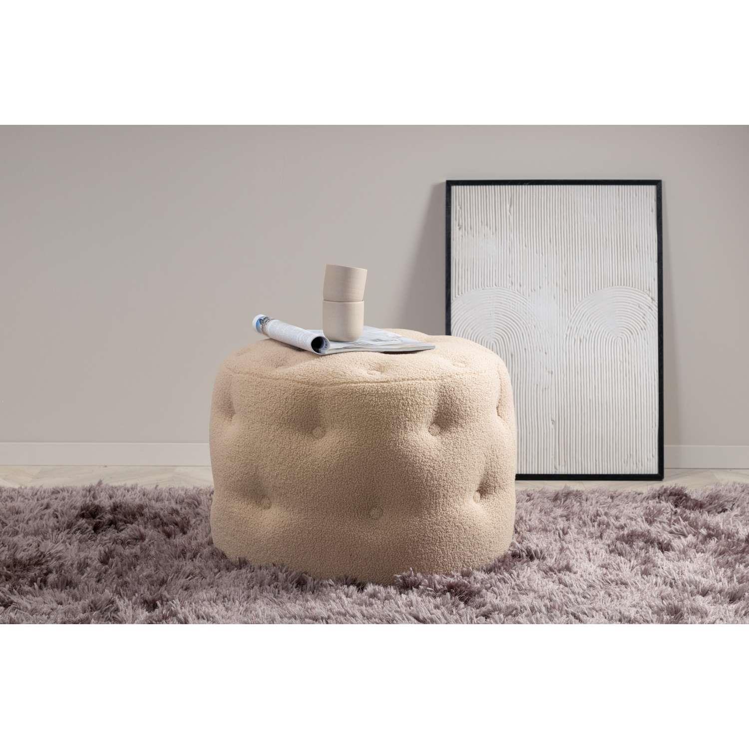 Venture Home Benjamin Hocker | Poef ⌀55 - Beige