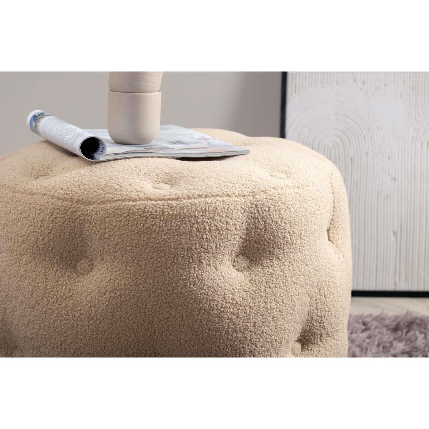 Venture Home Benjamin Hocker | Poef ⌀55 - Beige