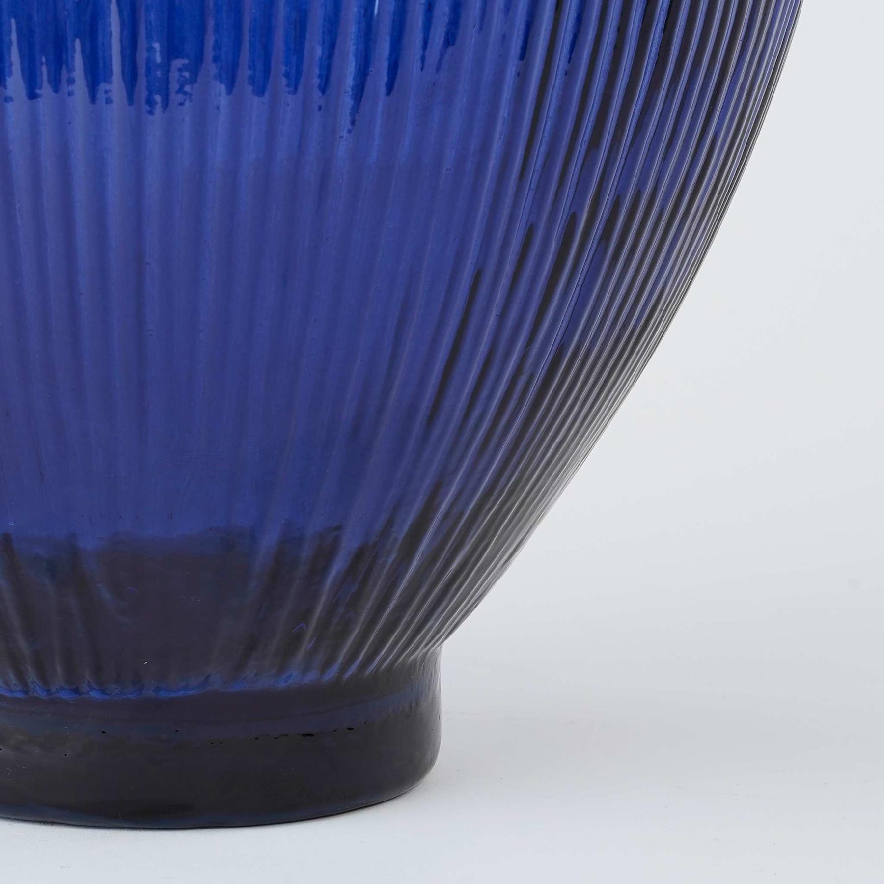 Mica Decorations Firenza Fles Vaas - H59 x Ø29 cm - Donkerblauw