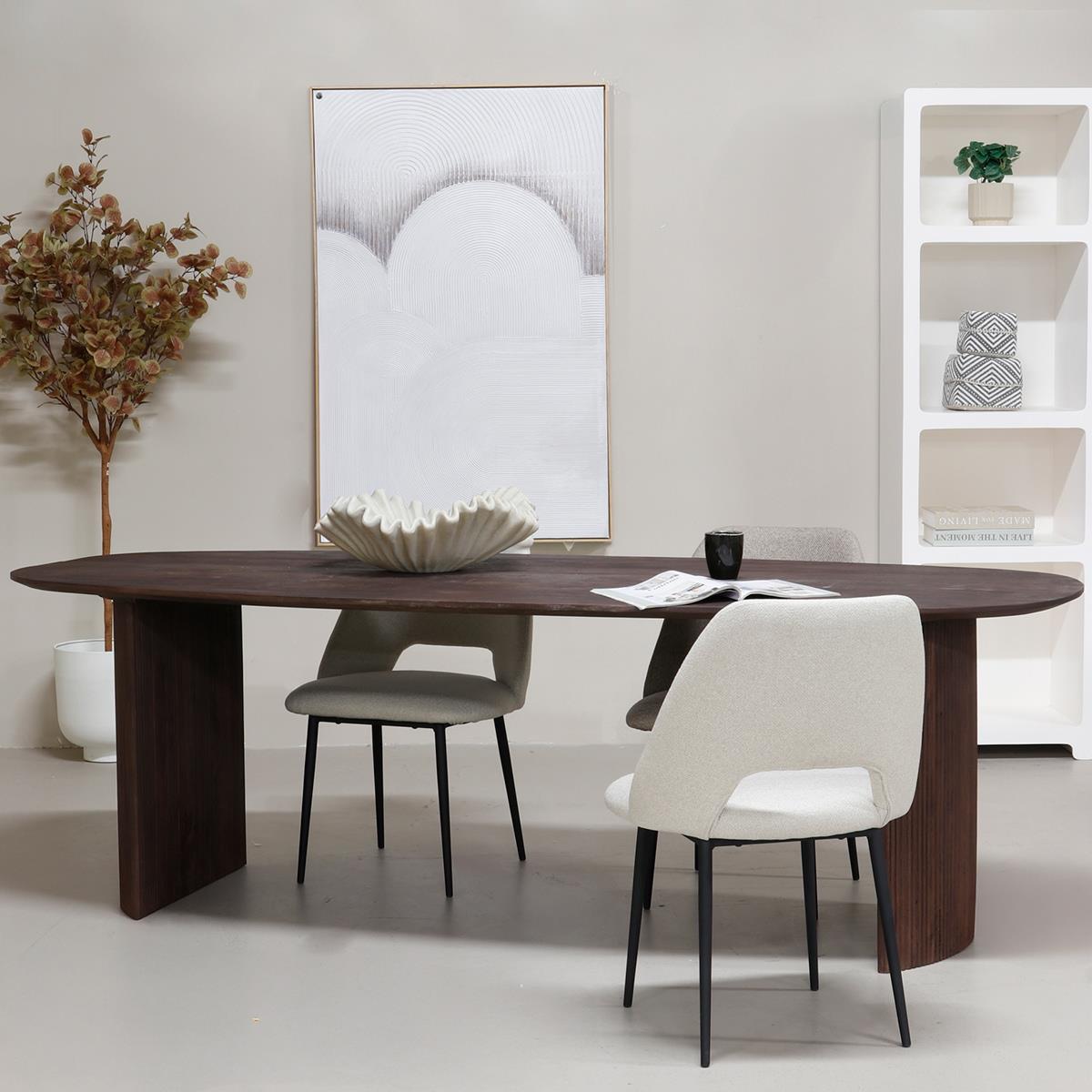 Giga Meubel - Eettafel 200cm Deens Ovaal - Donkerbruin - Mangohout