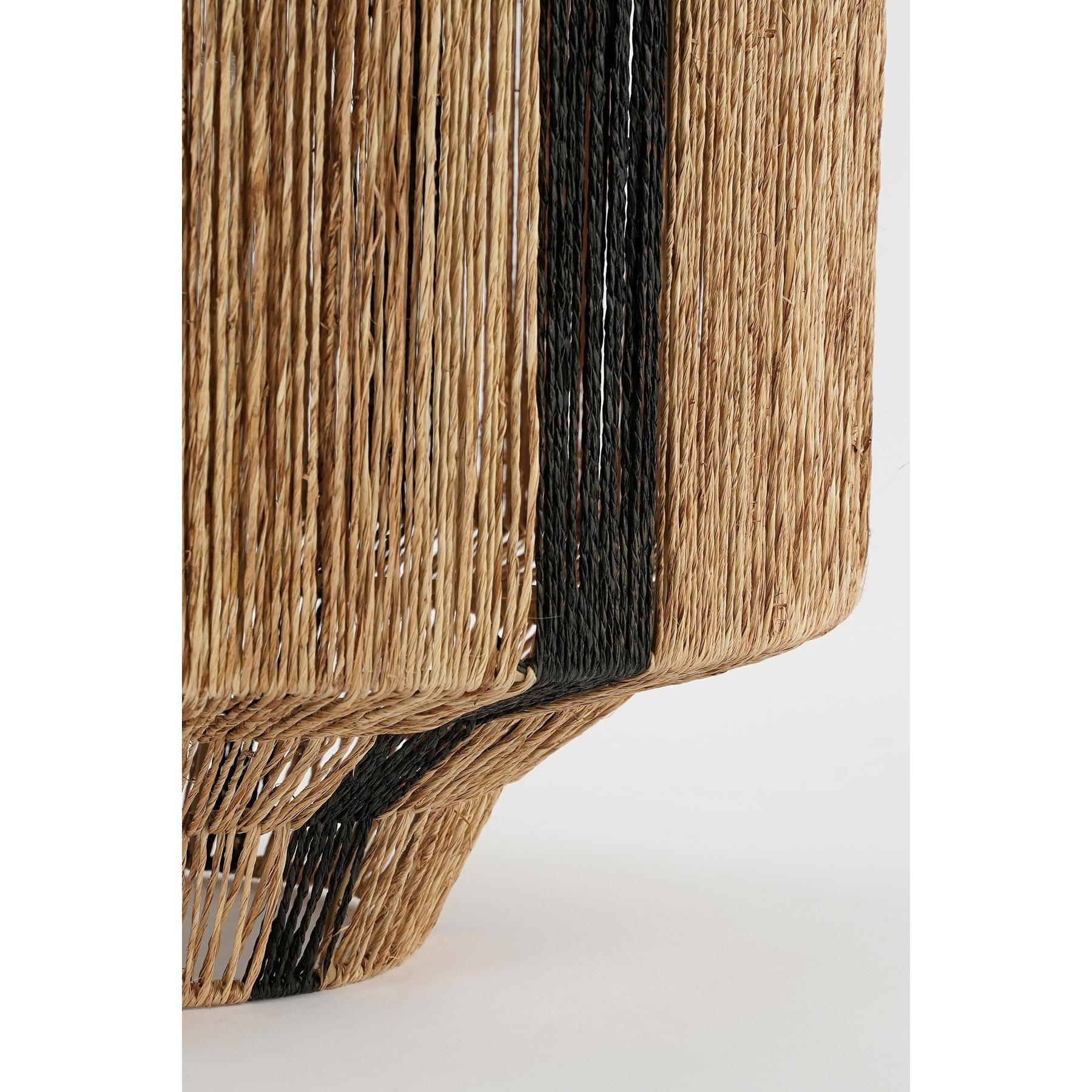 Mica Decorations Liliano Lantaarn - H36 x Ø30 cm - Jute - Zwart