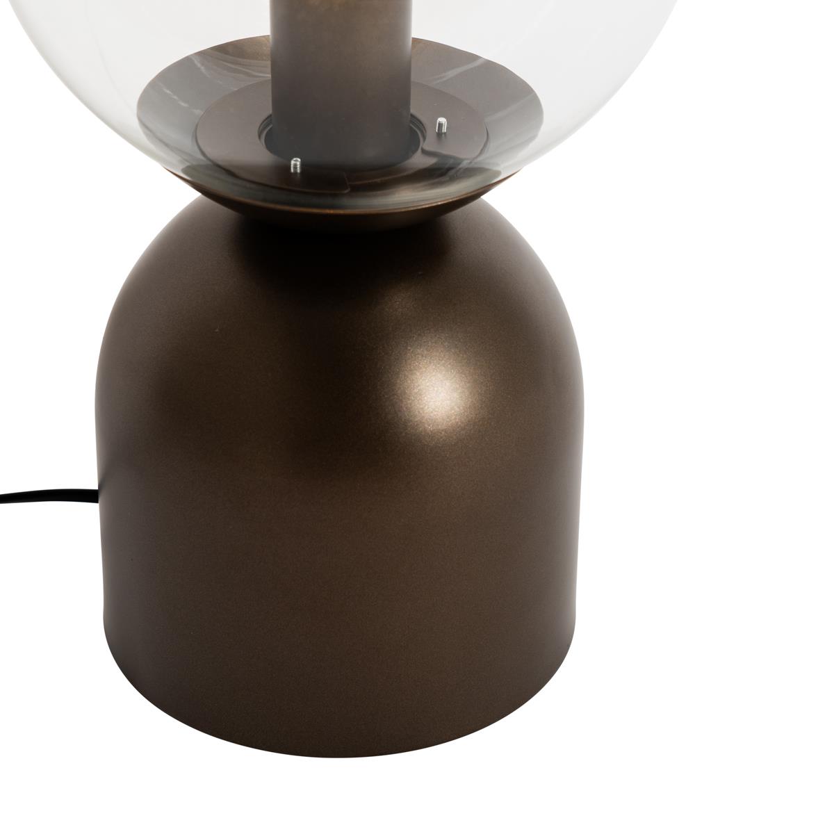 QAZQA Hotel chique tafellamp donkerbrons met helder glas - Pallon