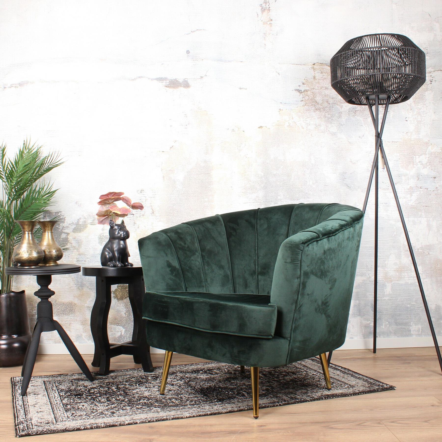 DS4U Norah fauteuil velvet donkergroen