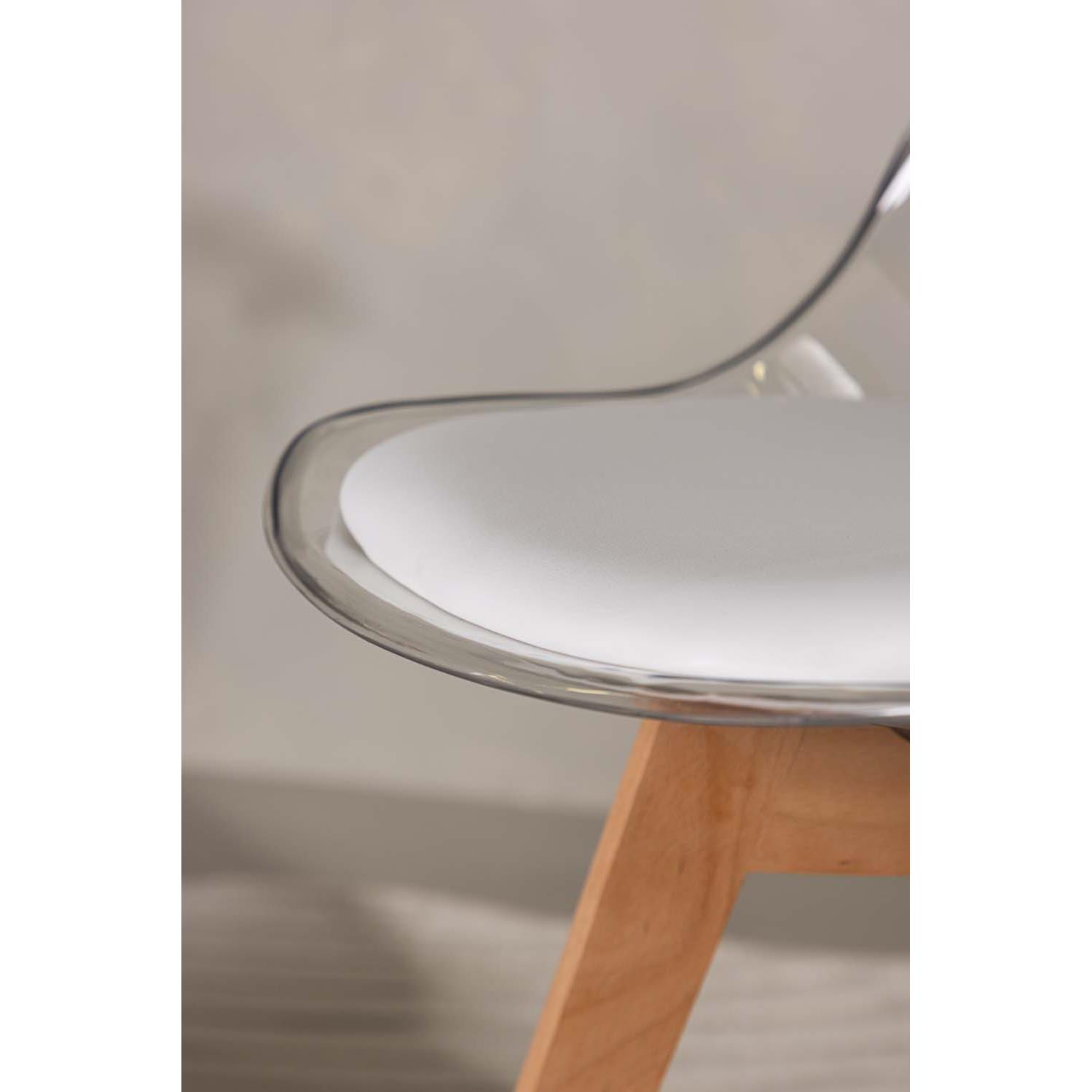 Hioshop Edvin eetkamerstoel wit, naturel.