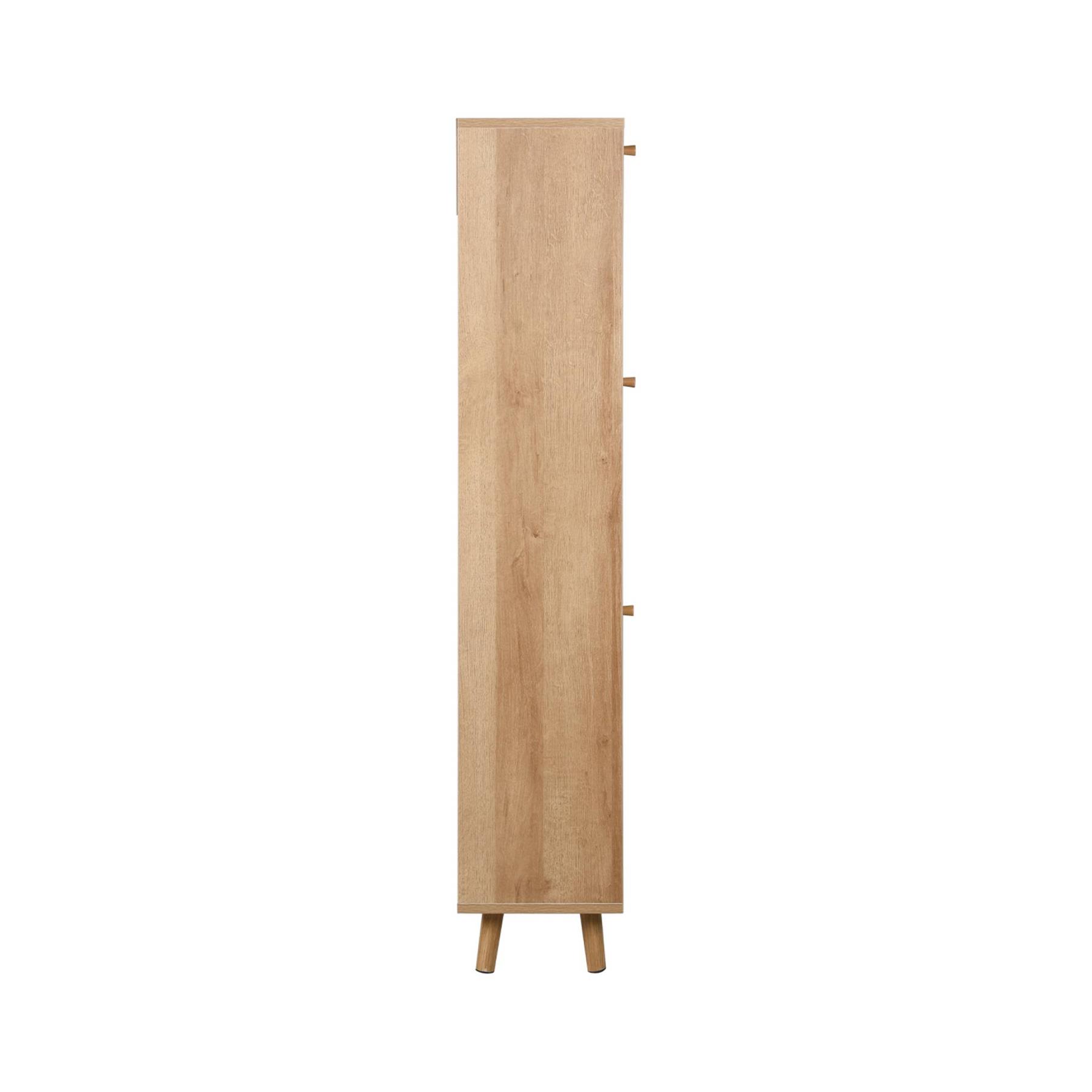 sweeek - Schoenenkast, 3 rieten lades, B 75 x D 26 x H 131cm