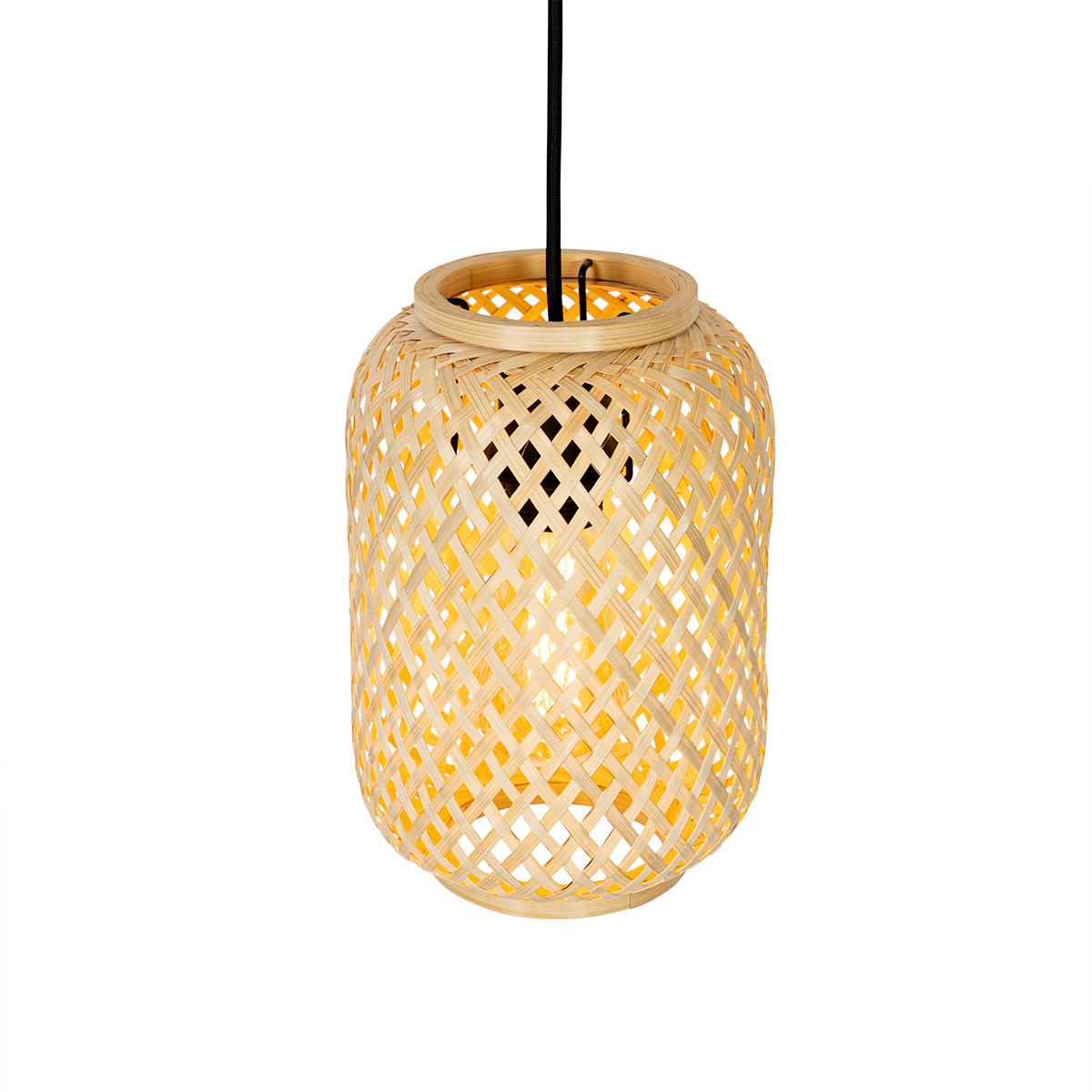 QAZQA Oosterse hanglamp bamboe 3-lichts - Yvonne