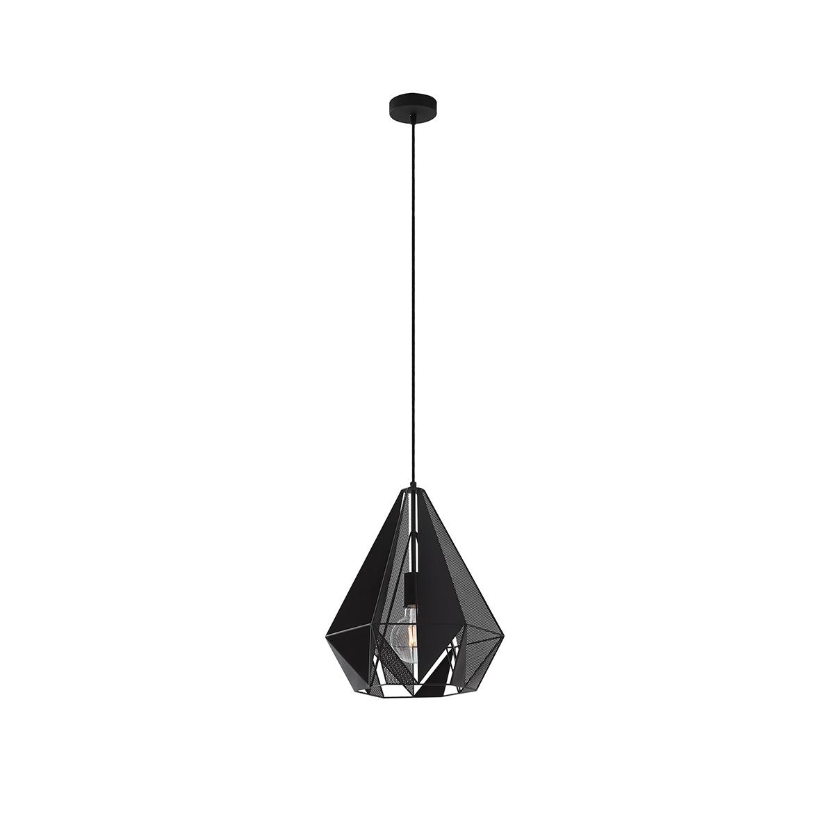 QAZQA Industriële hanglamp zwart met mesh - Carcass