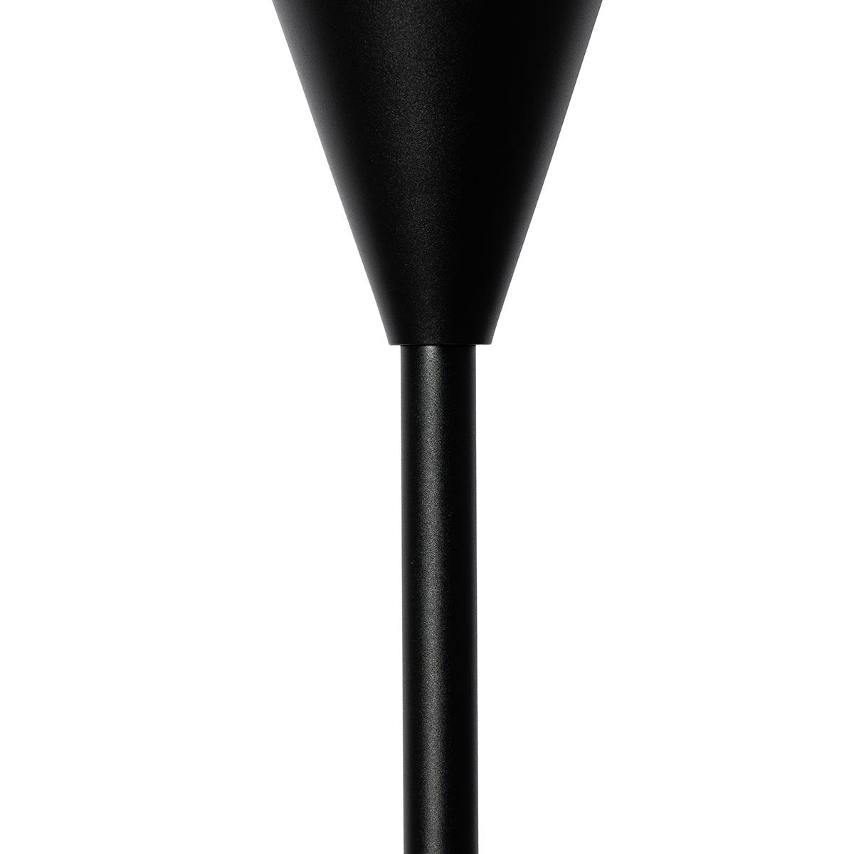 QAZQA Moderne vloerlamp zwart met smoke glas - Drop