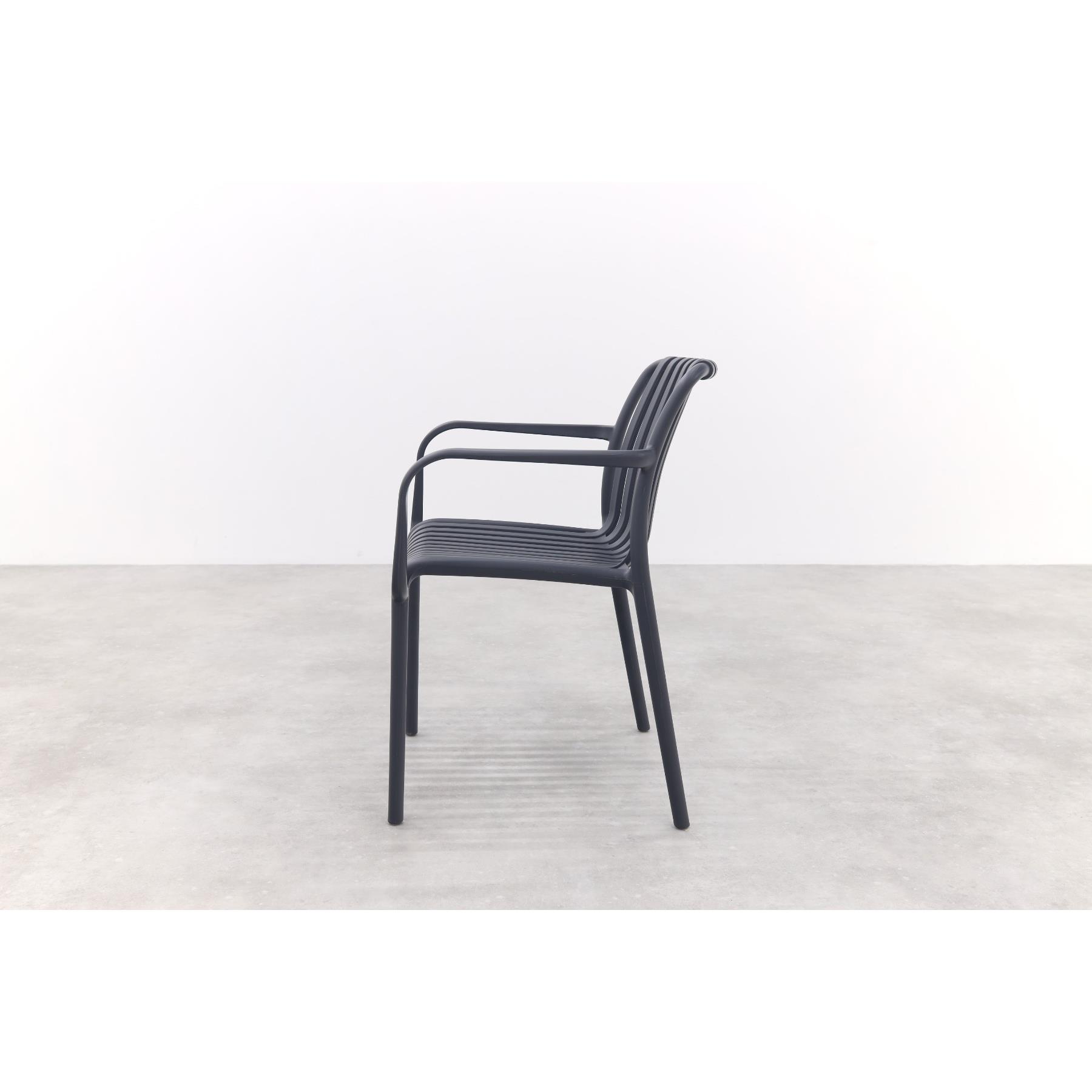 VDG Stripe stapelbare tuinstoel - Antraciet
