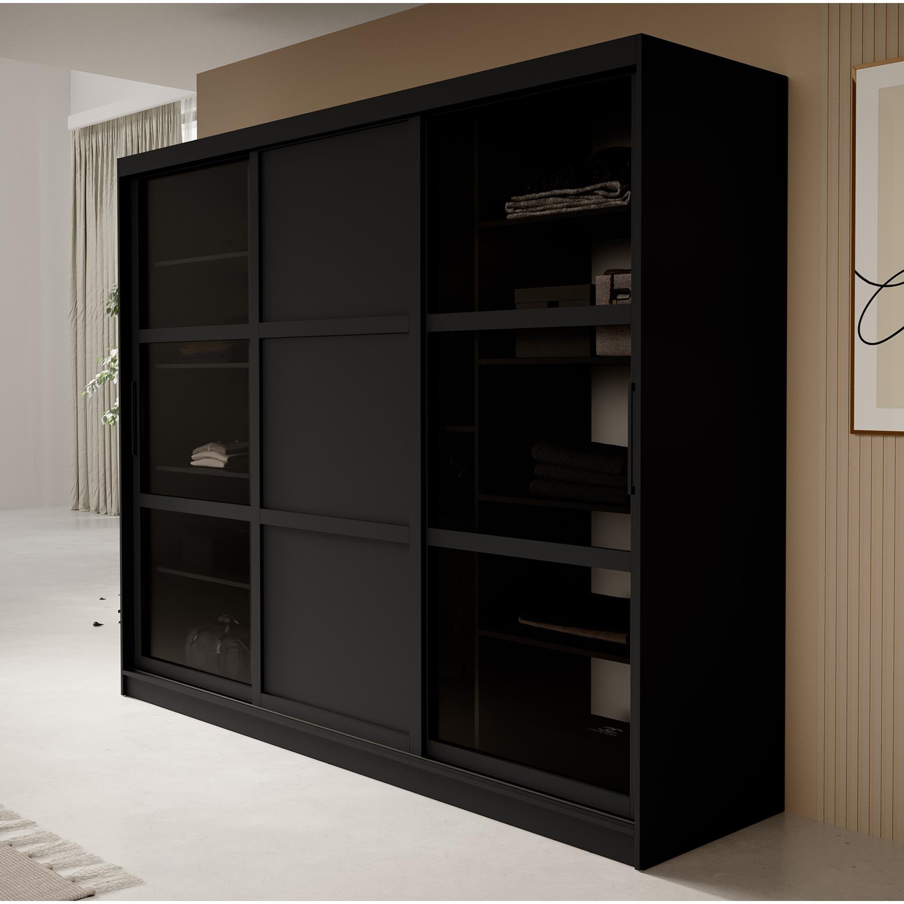 Meubella Kledingkast Davies 2 - Zwart - 250 cm