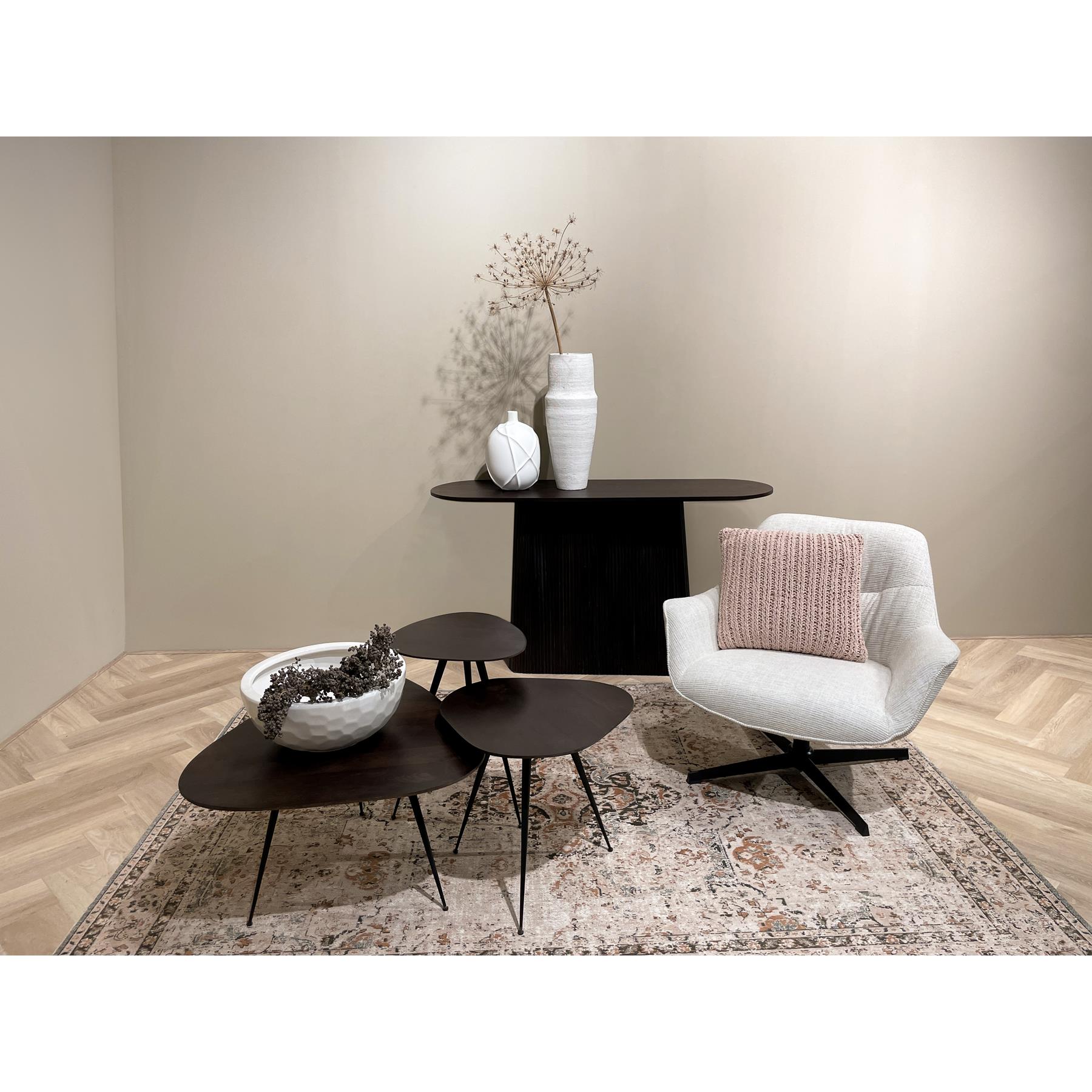 Livingfurn - Wandtafel Salvator Walnut 140cm - Mangohout