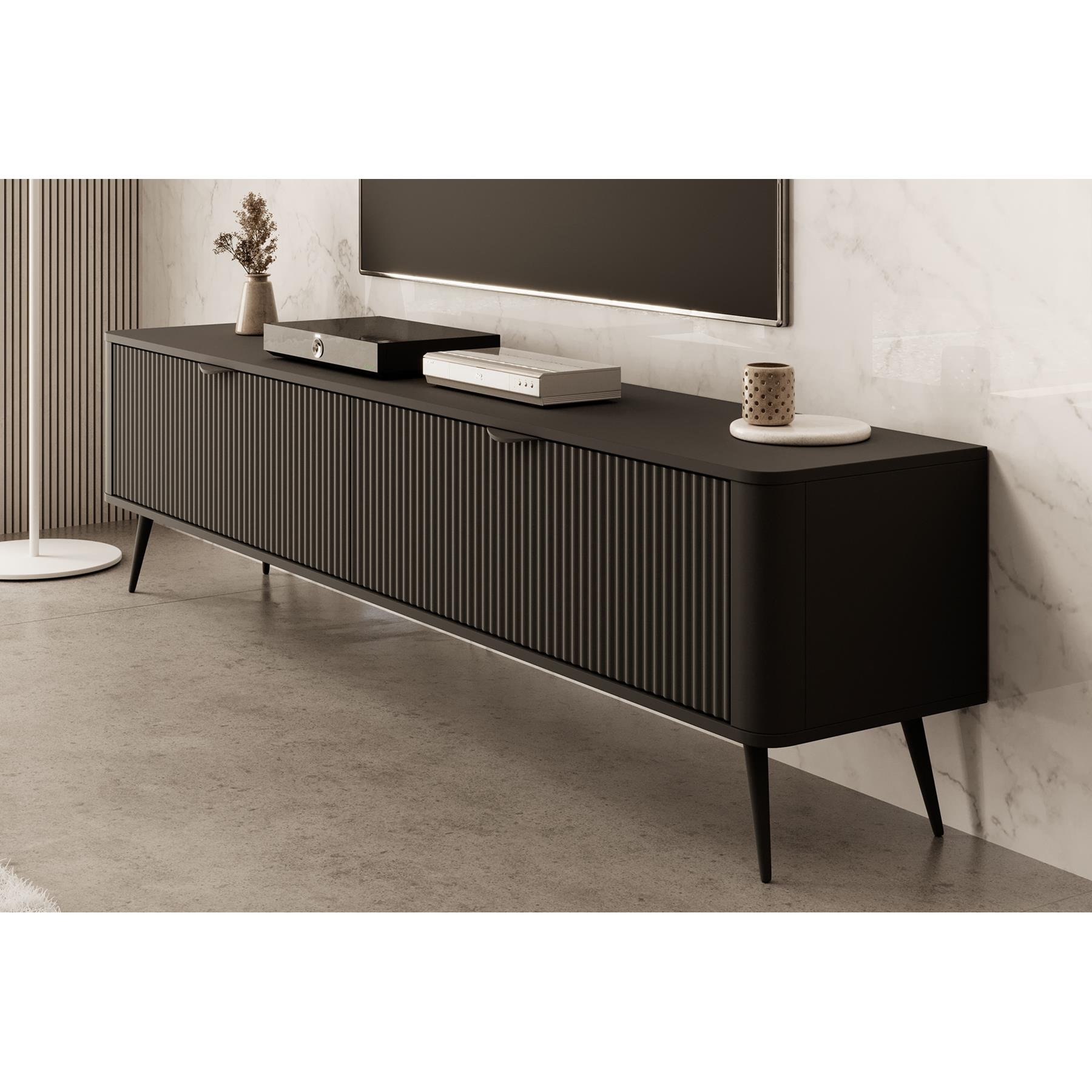 Meubella TV-Meubel Lima - Zwart - 200 cm
