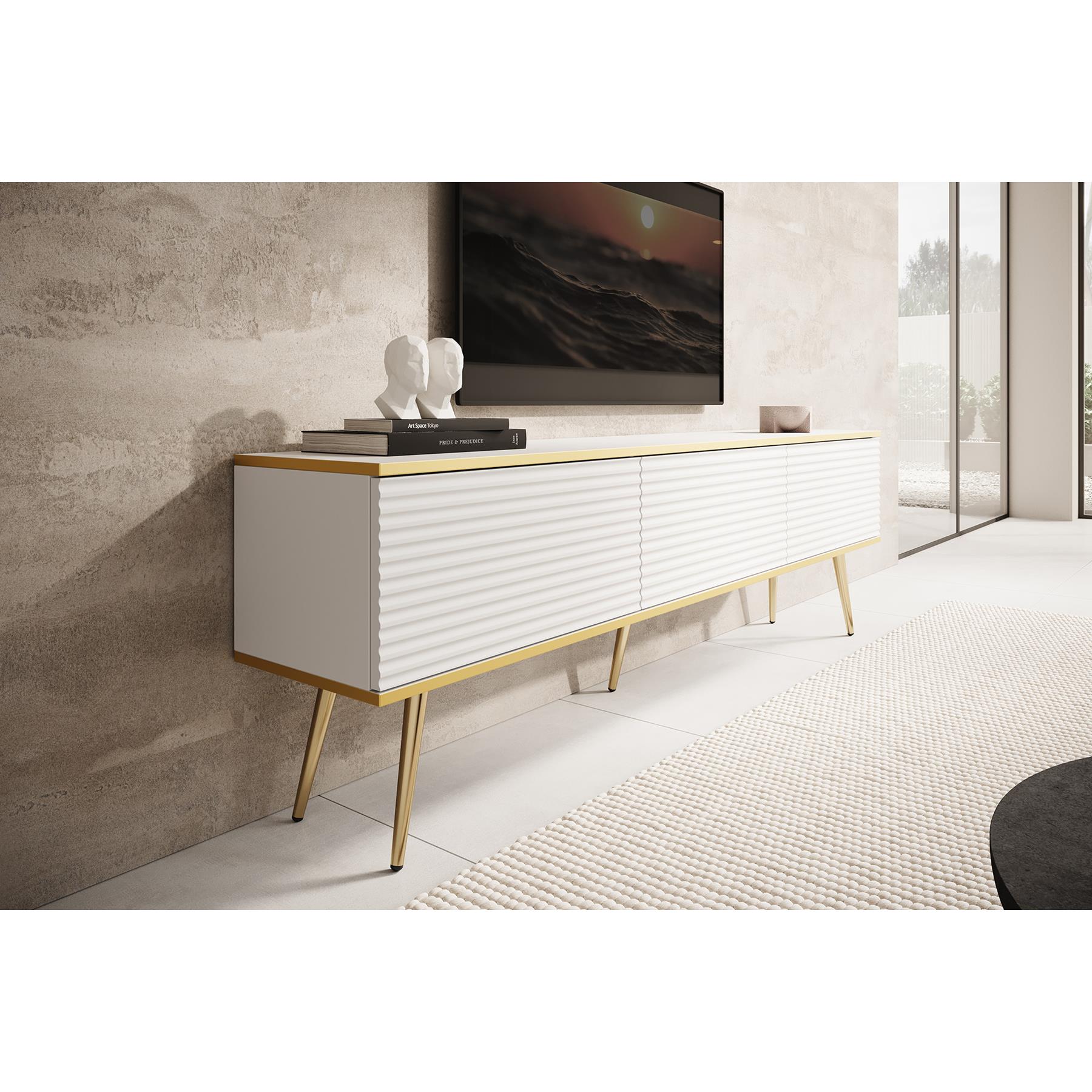 Meubella TV-Meubel Orleans 2 - Wit - 175 cm - Staand