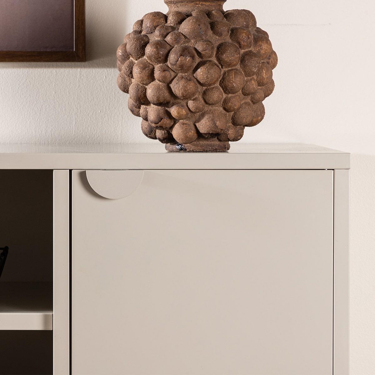 Nest living Frederik TV meubel Beige - Metaal - 2 Deuren - B 120 cm