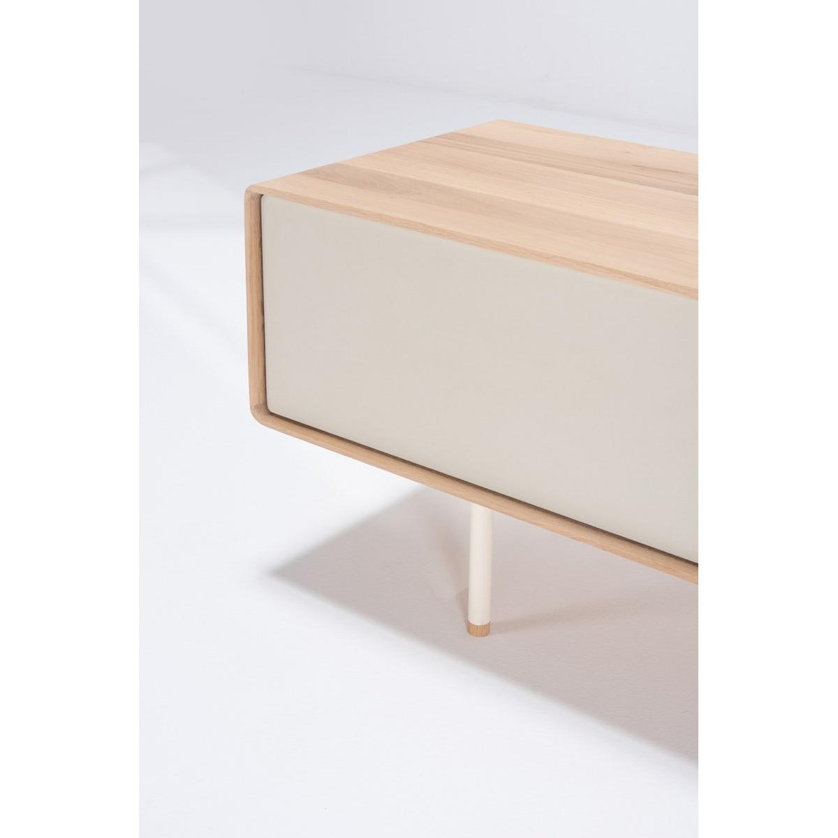 Gazzda Fina Lowboard  TV-meubel Hout - B 200 cm - Whitewash | Mushroom