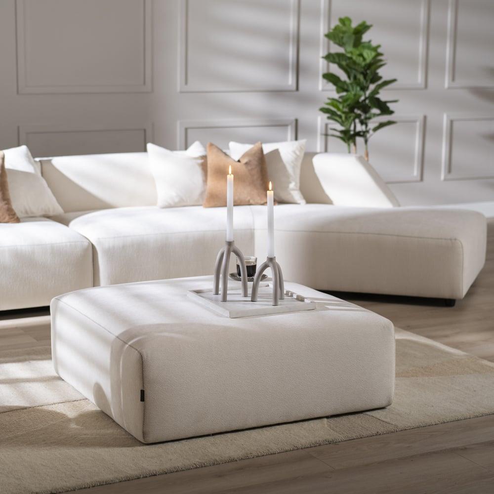 Bronx71 Hocker July chenille off white